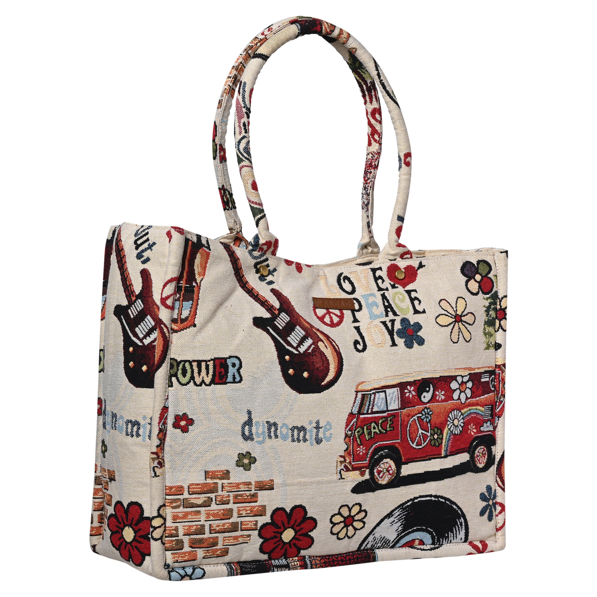 Ensac Printed Jacquard Fabric Tote Bag for Women | Stylish Art Design, Spacious & Easy to Carry TOTE-CONTEMP-BIG