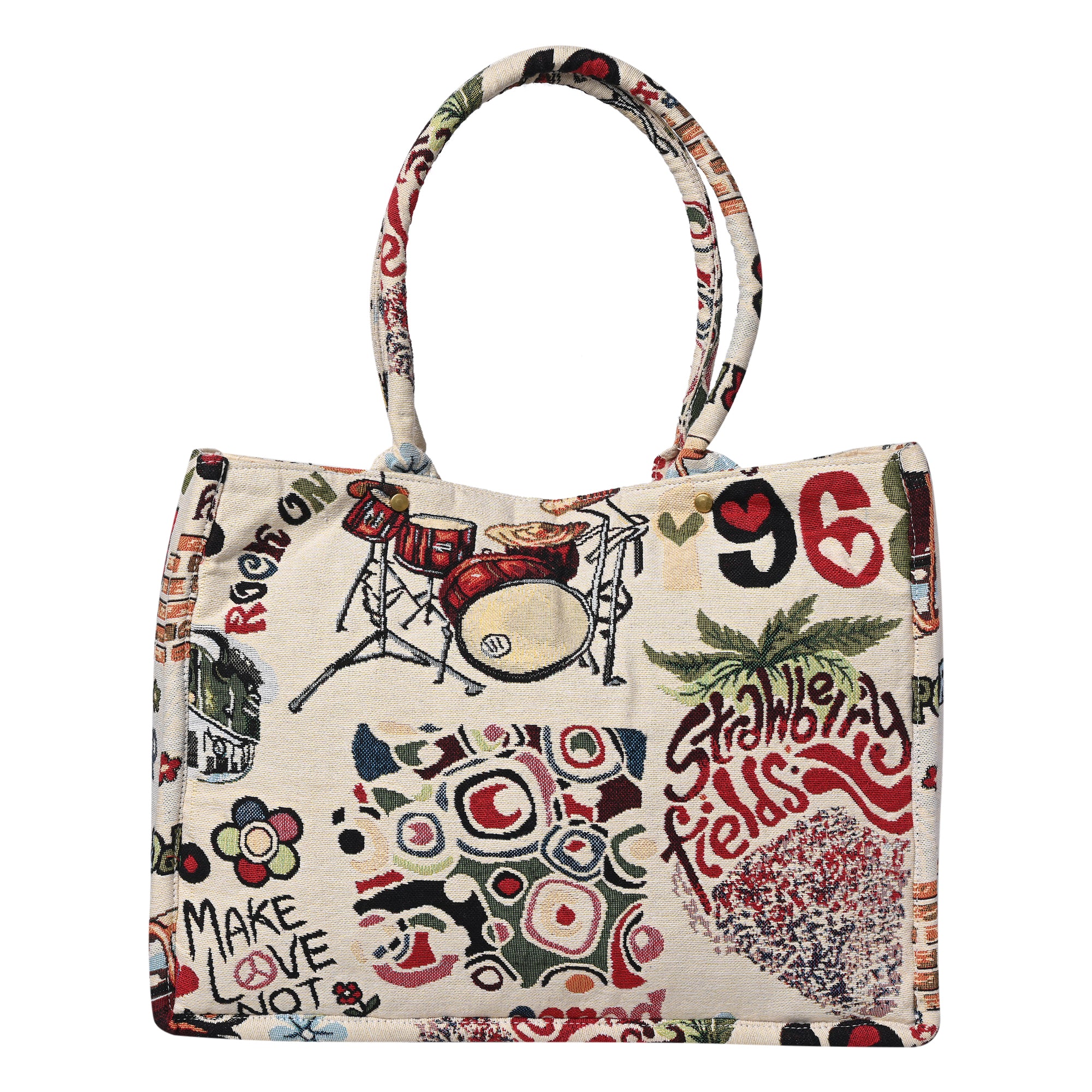 Ensac Printed Jacquard Fabric Tote Bag for Women | Stylish Art Design, Spacious & Easy to Carry TOTE-CONTEMP-BIG
