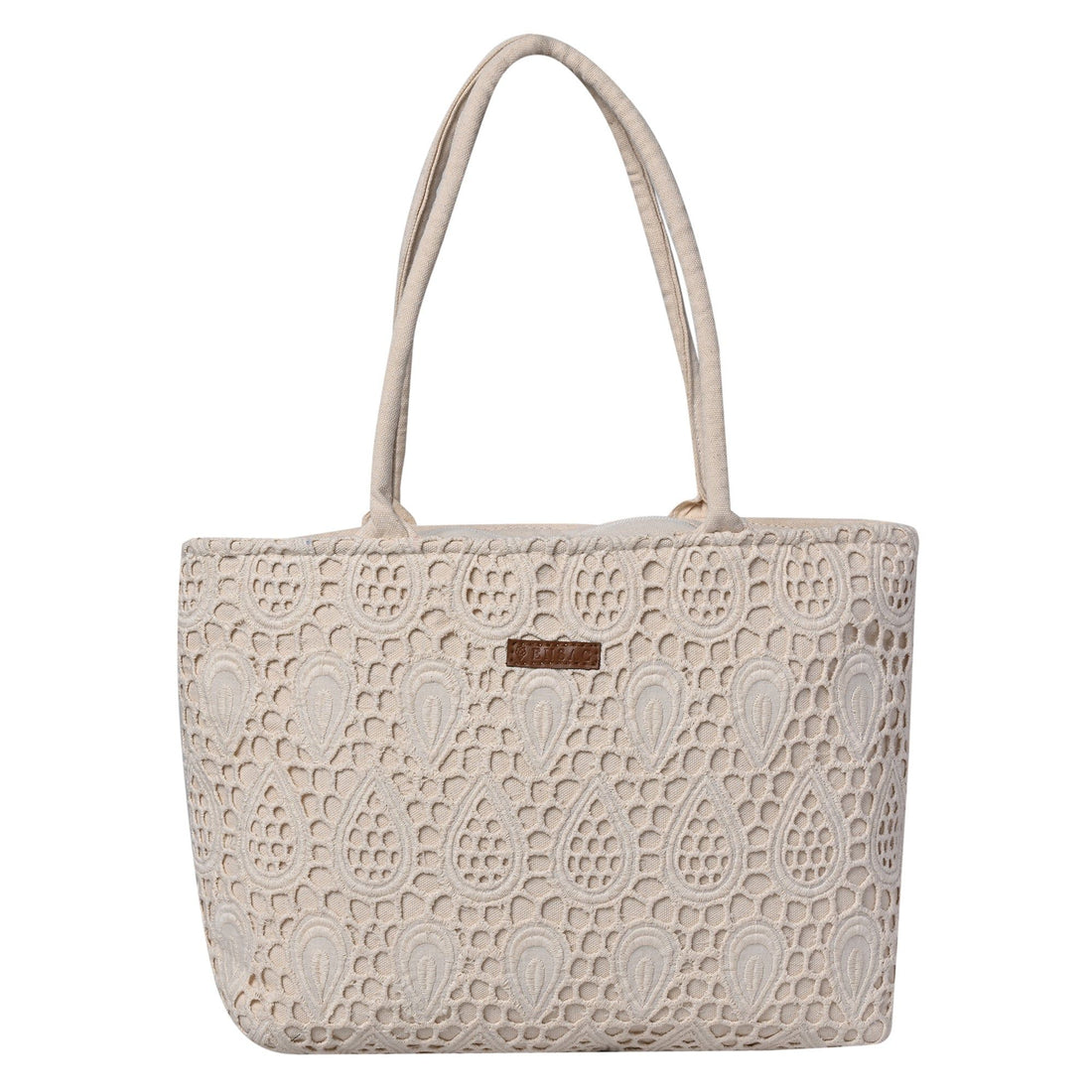 Ensac Women’s Jacquard Fabric Tote Bag | Fringe Style, Lightweight Feel & Must-Have Travel Pick TOTE-CUTWORK-SMALL