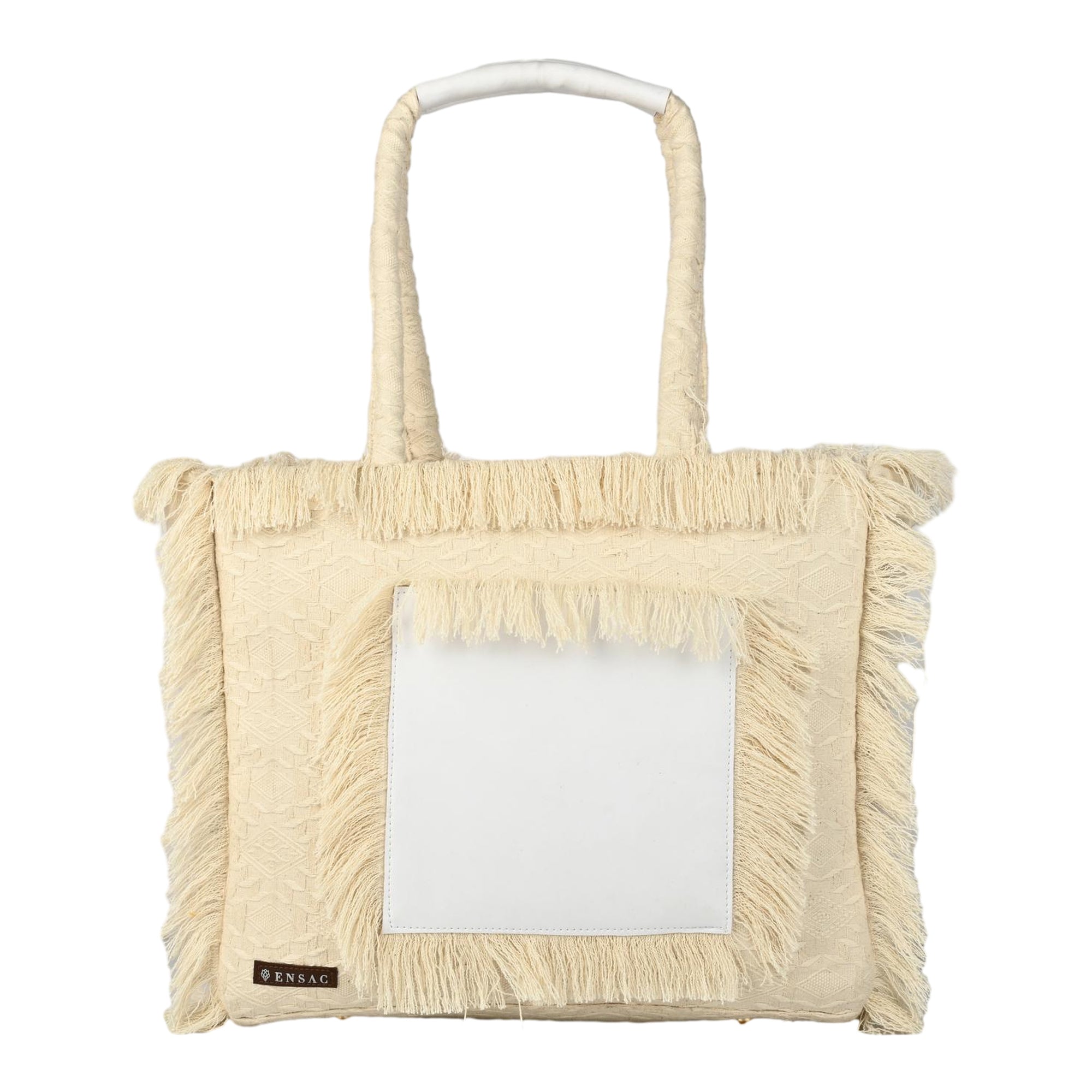 Ensac Women’s Tote Bag | Fringe Style, Lightweight Feel & Must-Have Travel Pick TOTE-LEATHER-WHITE BEAUTY-1