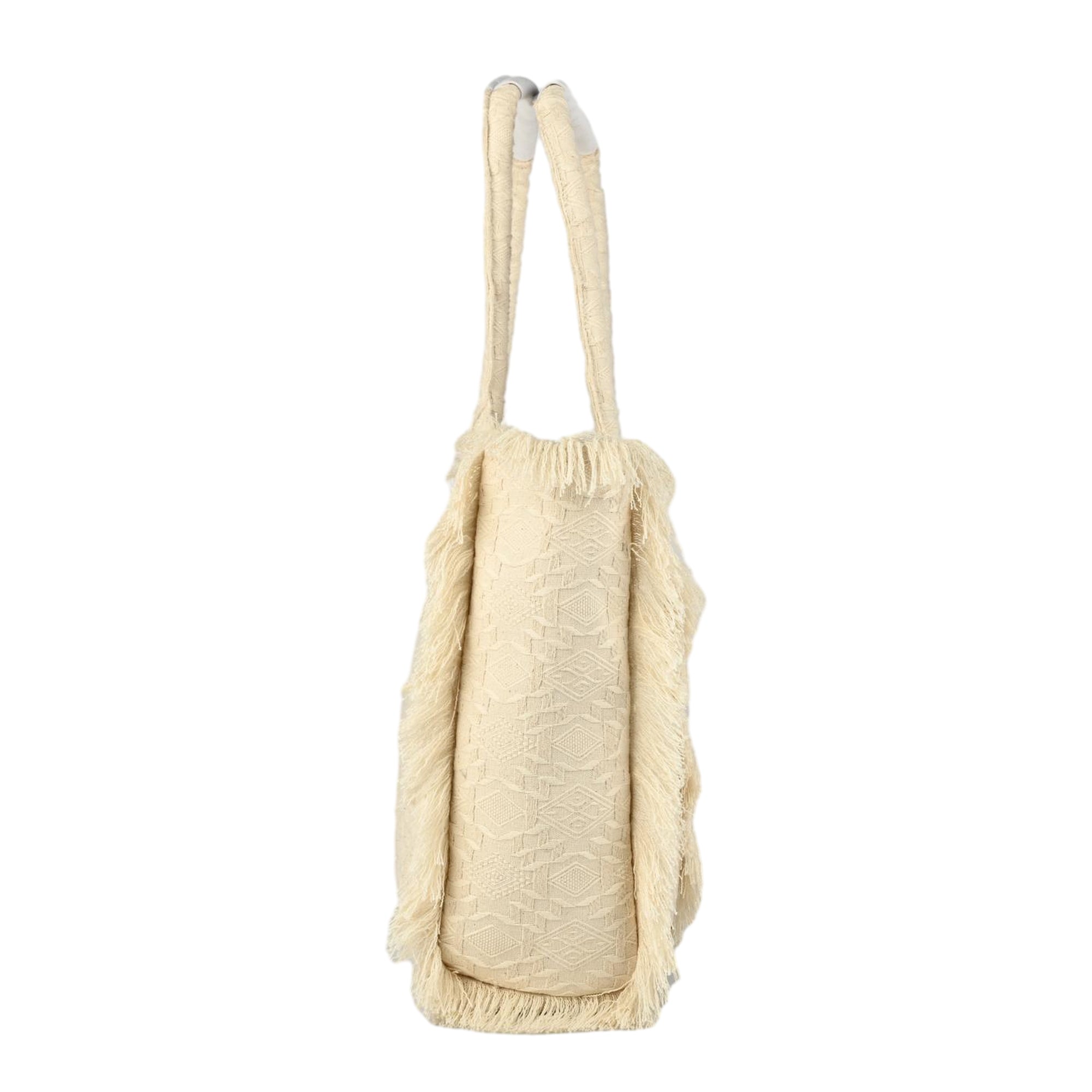Ensac Women’s Tote Bag | Fringe Style, Lightweight Feel & Must-Have Travel Pick TOTE-LEATHER-WHITE BEAUTY-1