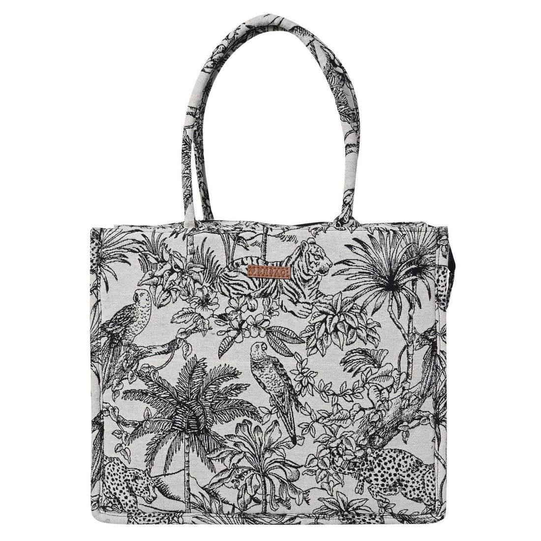 Ensac’s Forest Embroidery Jacquard Tote bag for Women & Girls Forest-Bigtote-Black