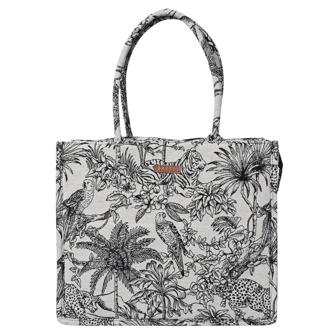 Ensac’s Forest Embroidery Jacquard Tote bag for Women & Girls Forest-Bigtote-Black