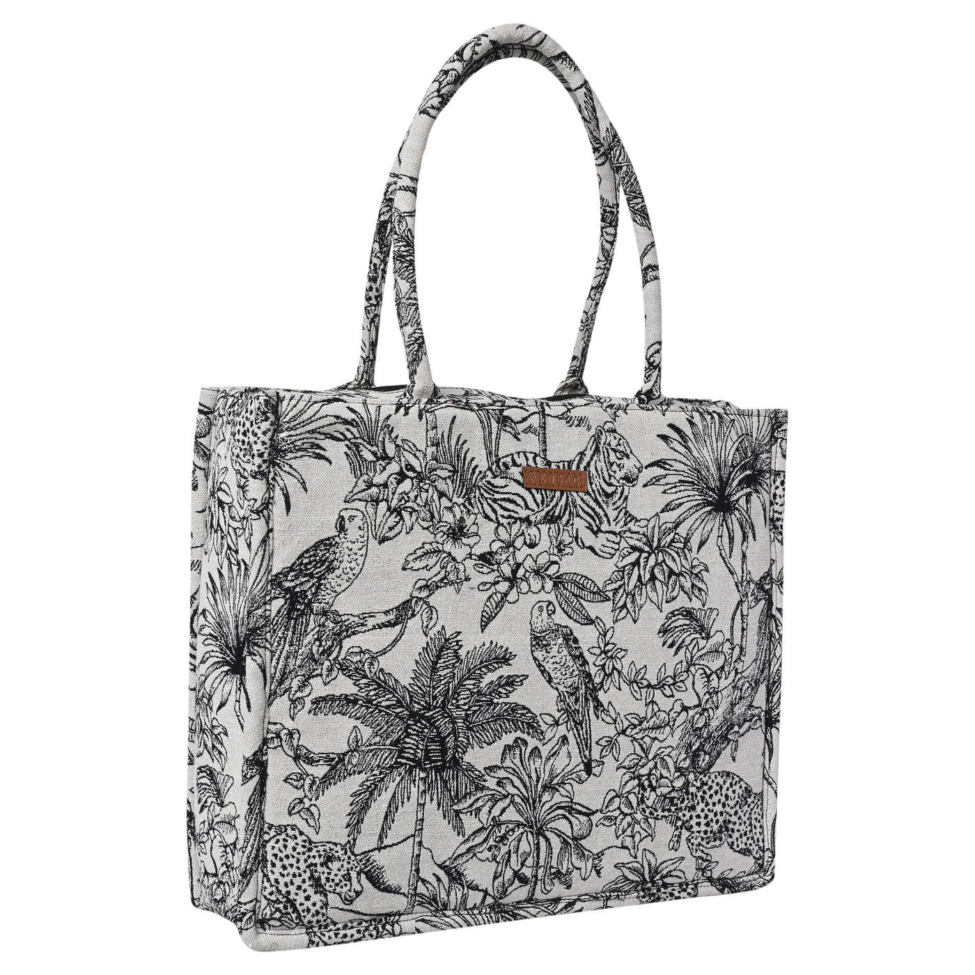 Ensac’s Forest Embroidery Jacquard Tote bag for Women & Girls Forest-Bigtote-Black