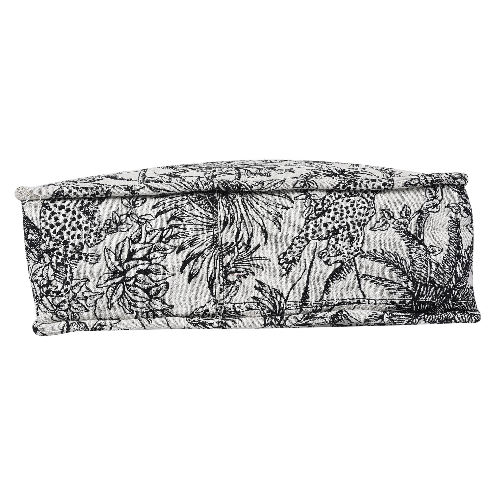 ENSAC Cotton Jacquard Forest Print Grey Black Tote bag for women & Girls