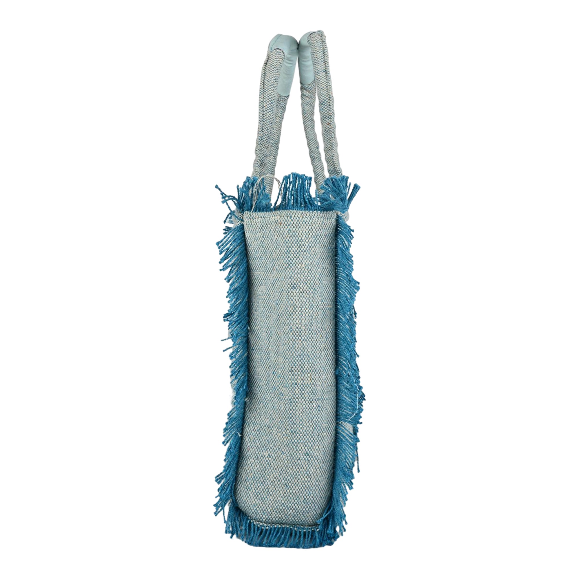 Ensac Women’s Premium Jacquard Fabric Bag | Easy to Carry & Everyday Use-TOTE-LEATHER-BLUE-SKY