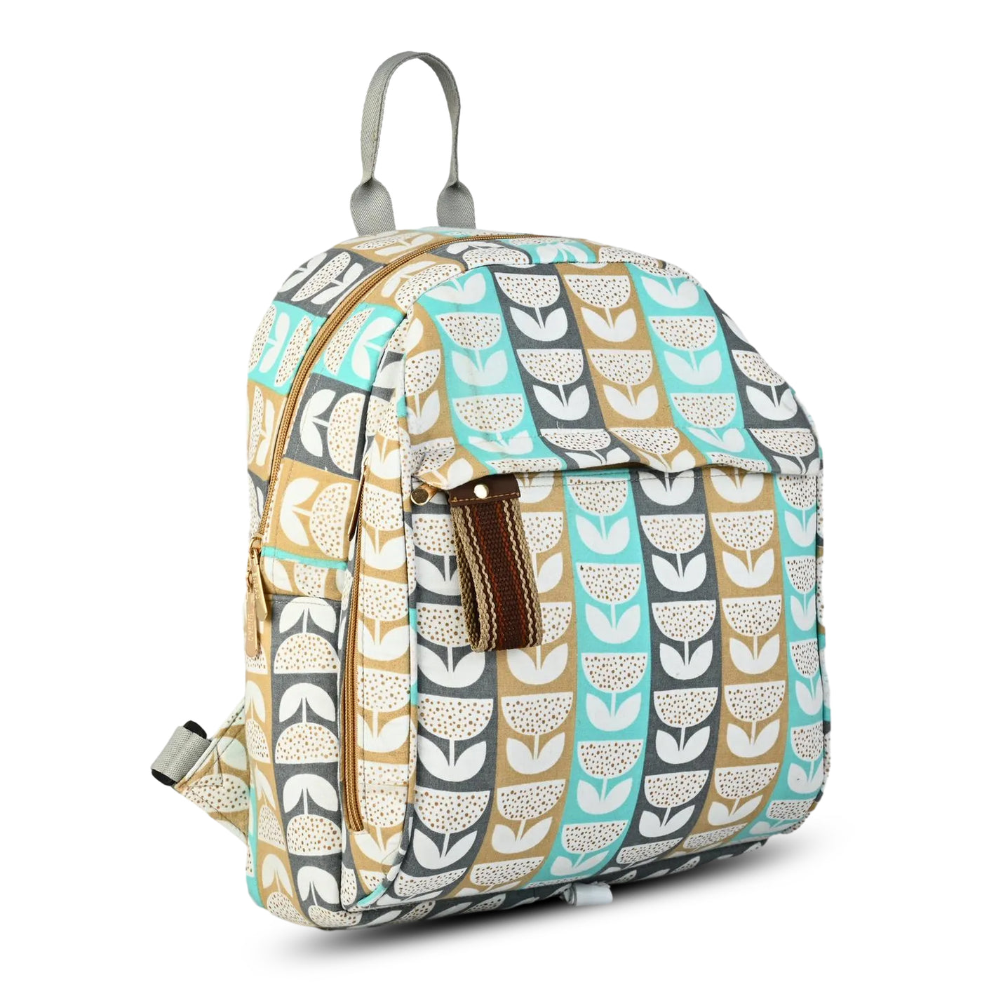 Backpack with a floral pattern on a white background BY ENSAC