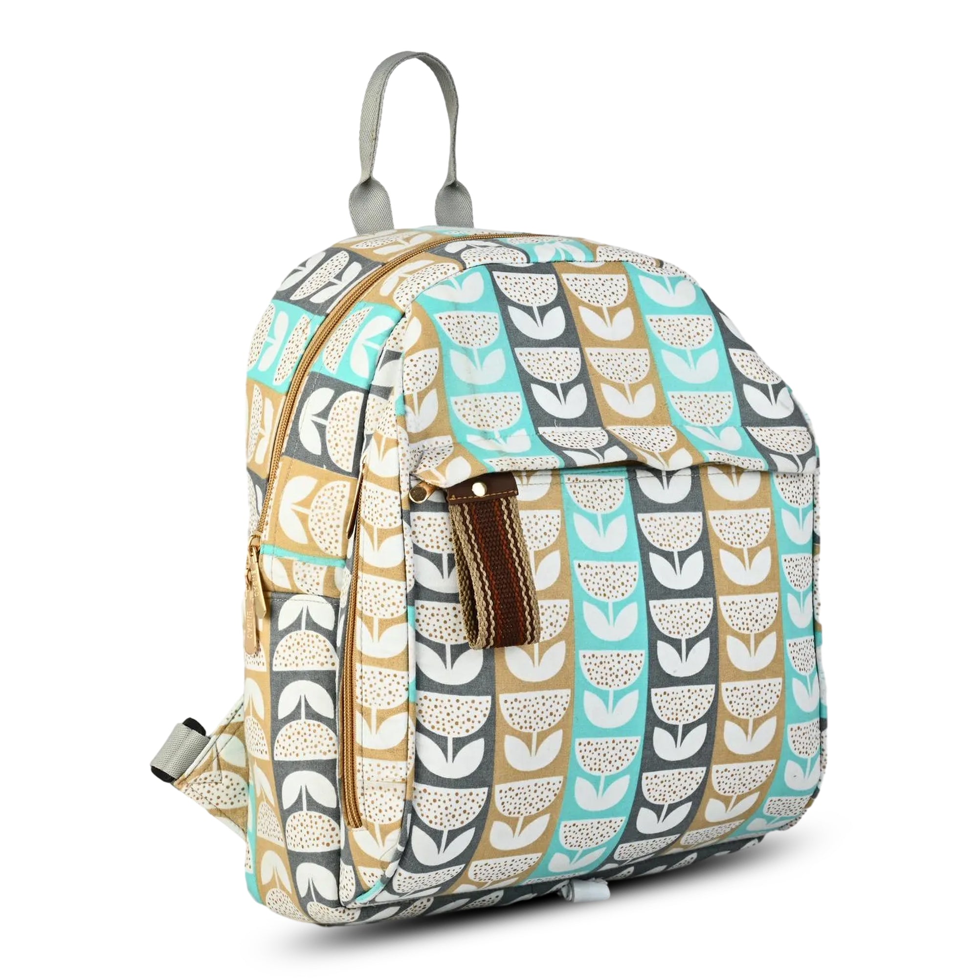 Backpack with a floral pattern on a white background BY ENSAC