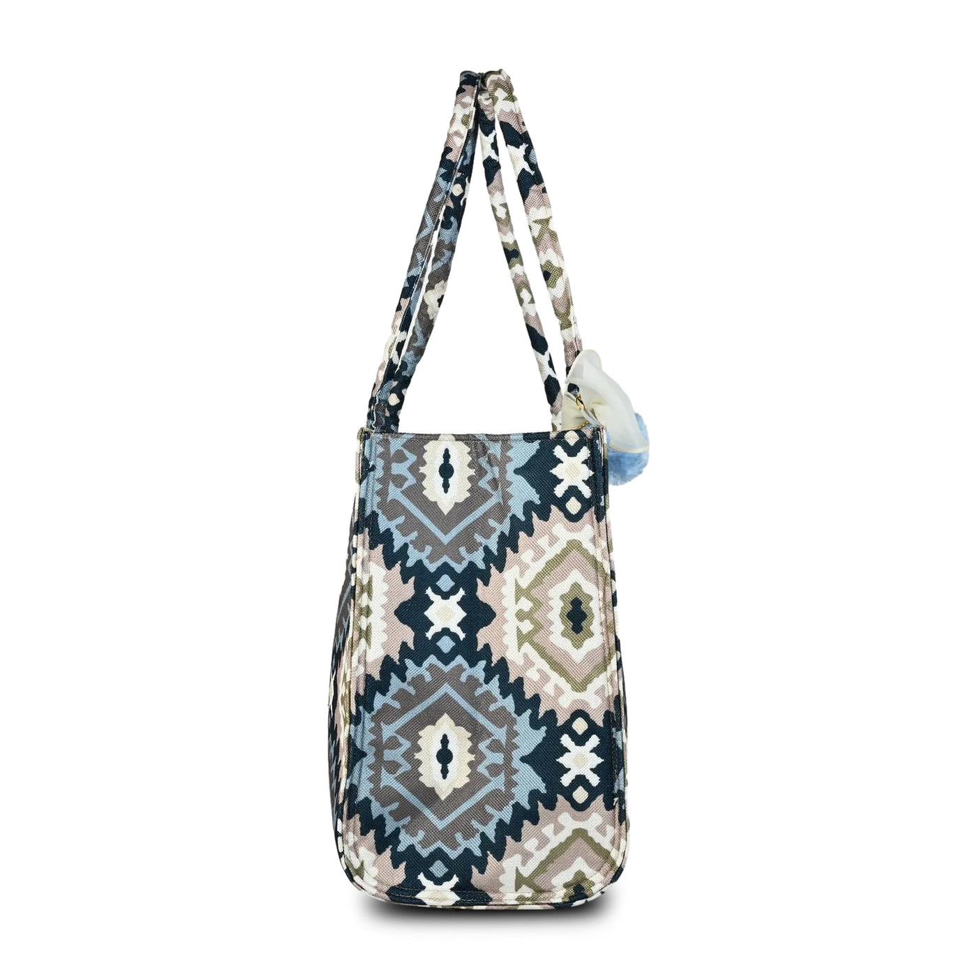 ENSAC Blue Printed Jute Tote Bag – Small ensacworld
