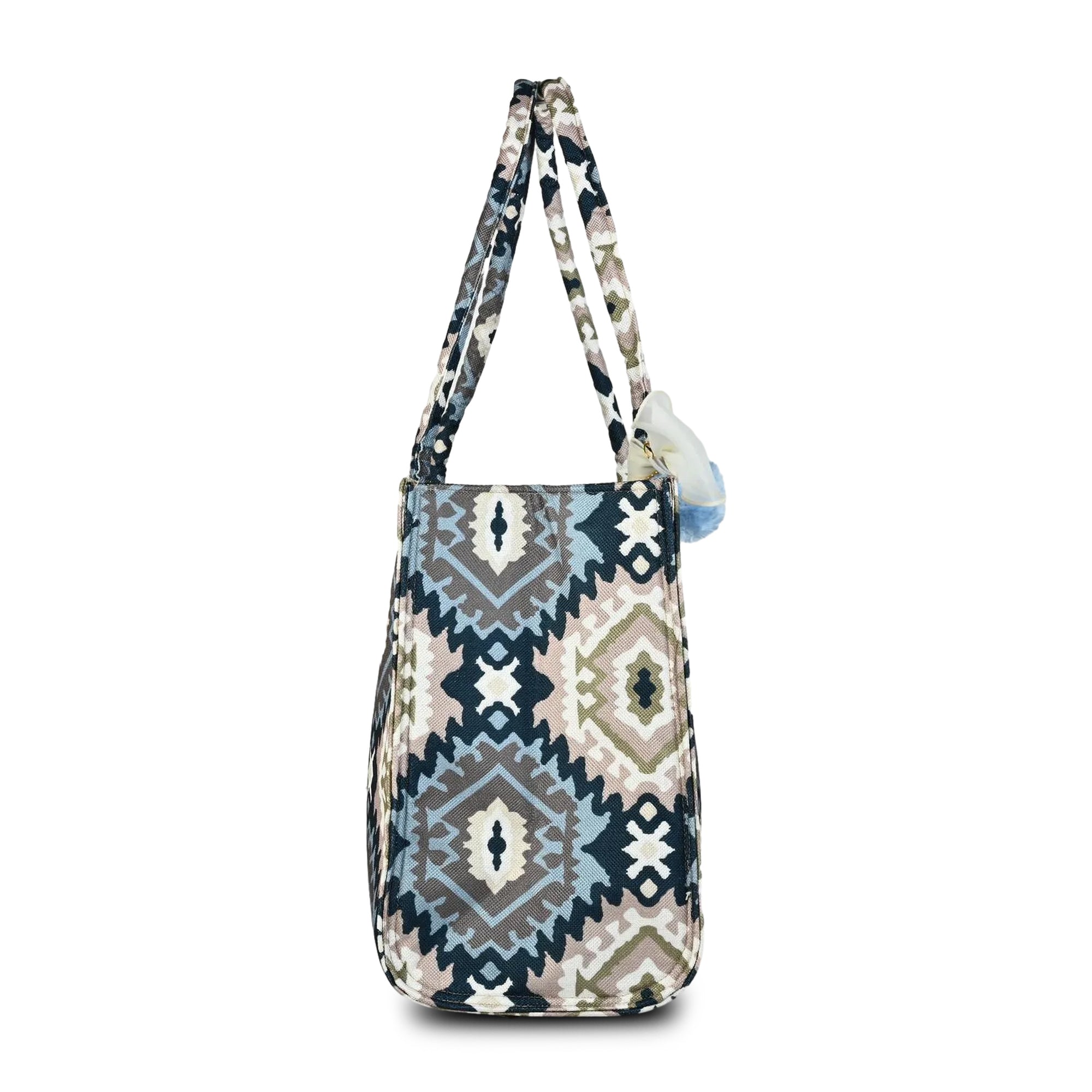 ENSAC Blue Printed Jute Tote Bag – Small ensacworld