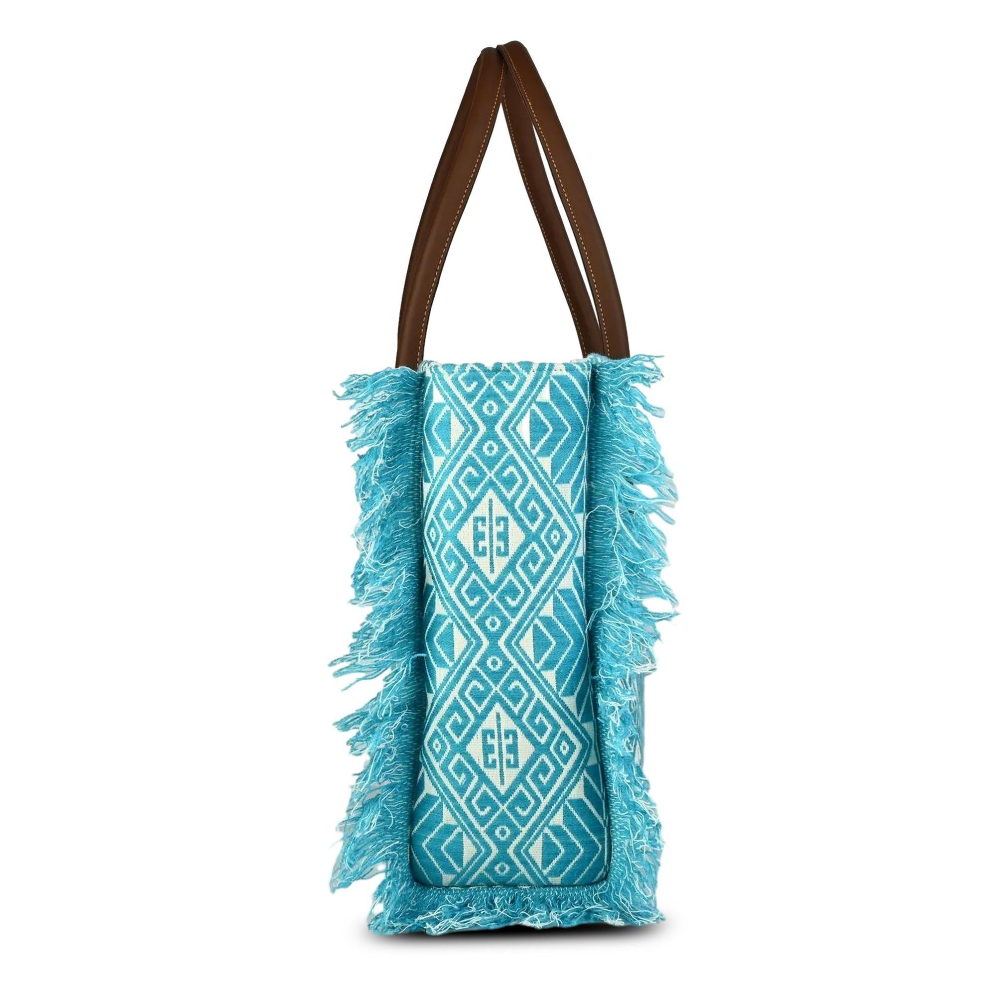 ENSAC Purple Jacquard Tote Bag for Women ensacworld