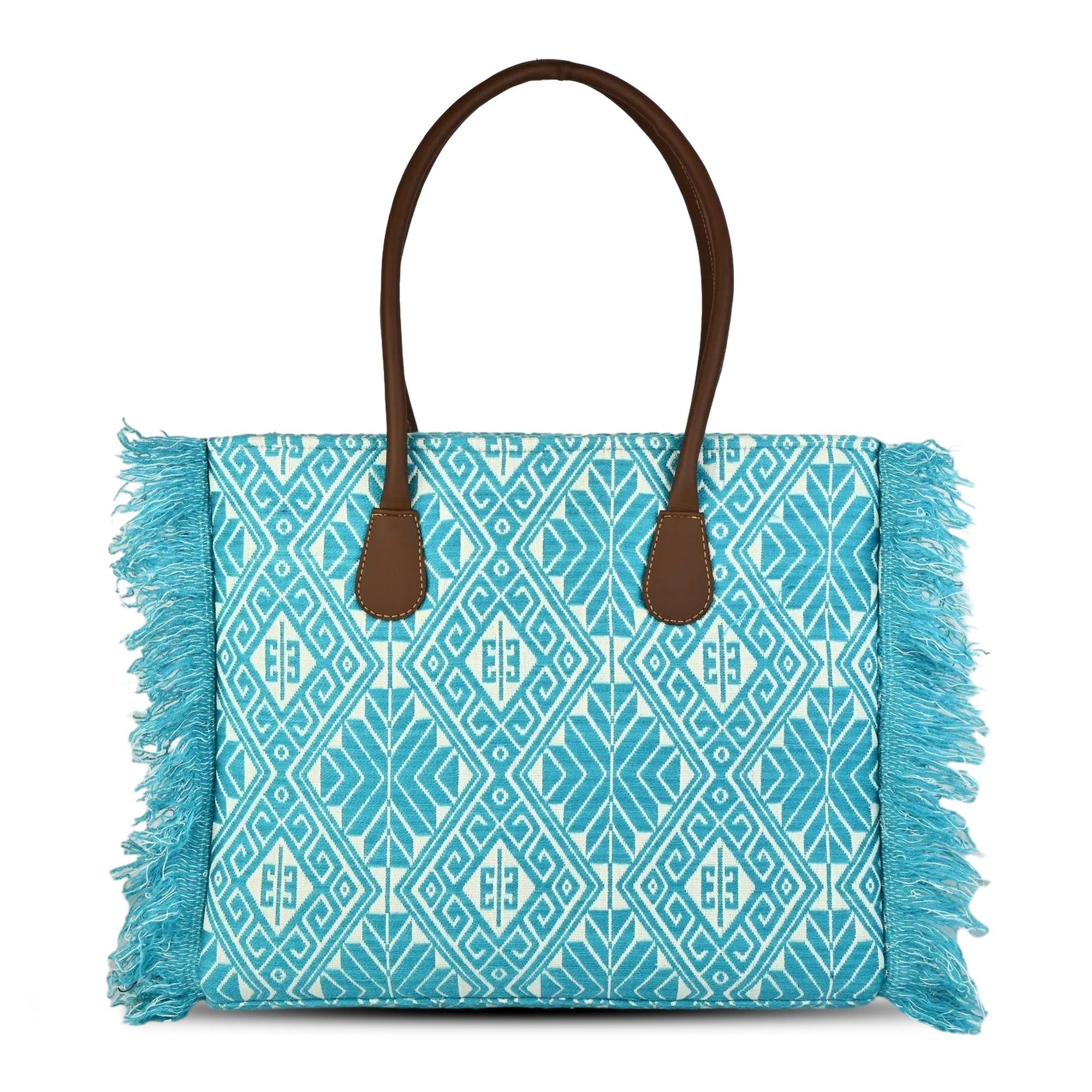 ENSAC Purple Jacquard Tote Bag for Women ensacworld