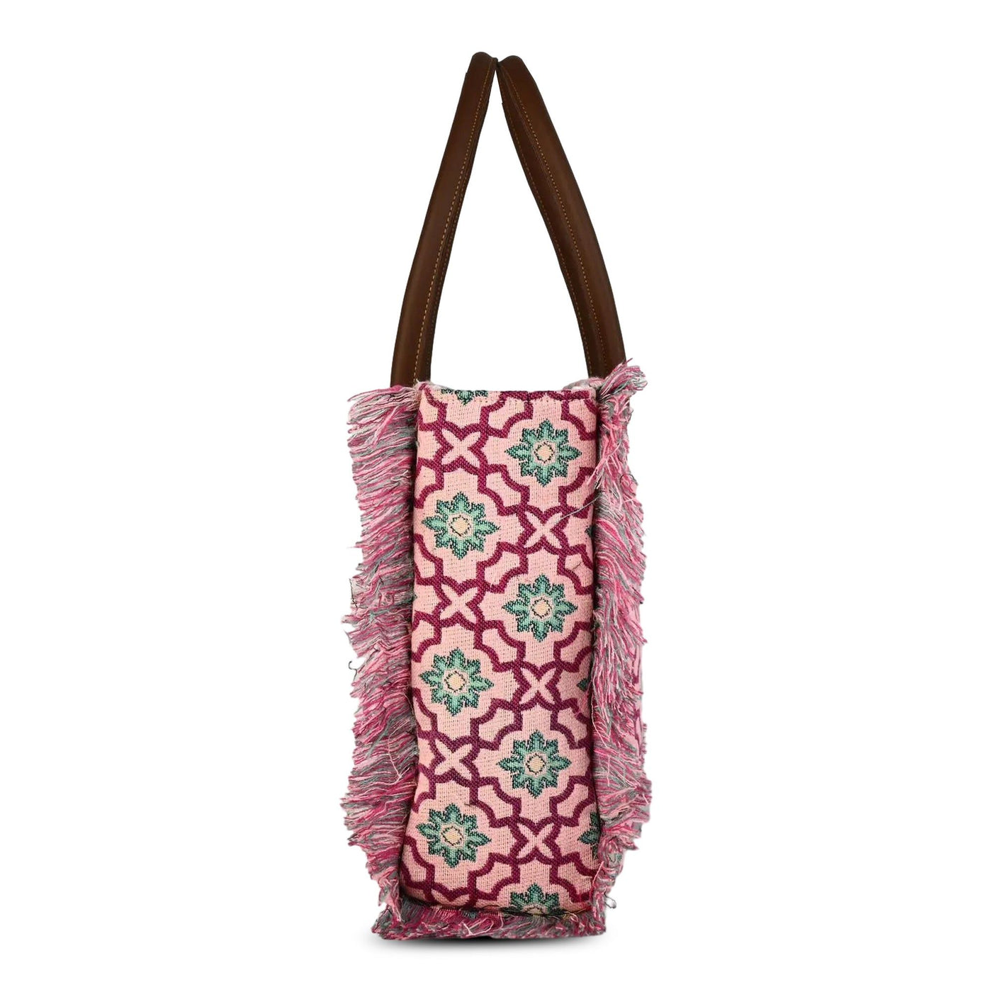 ENSAC Purple Jacquard Tote Bag for Women ensacworld