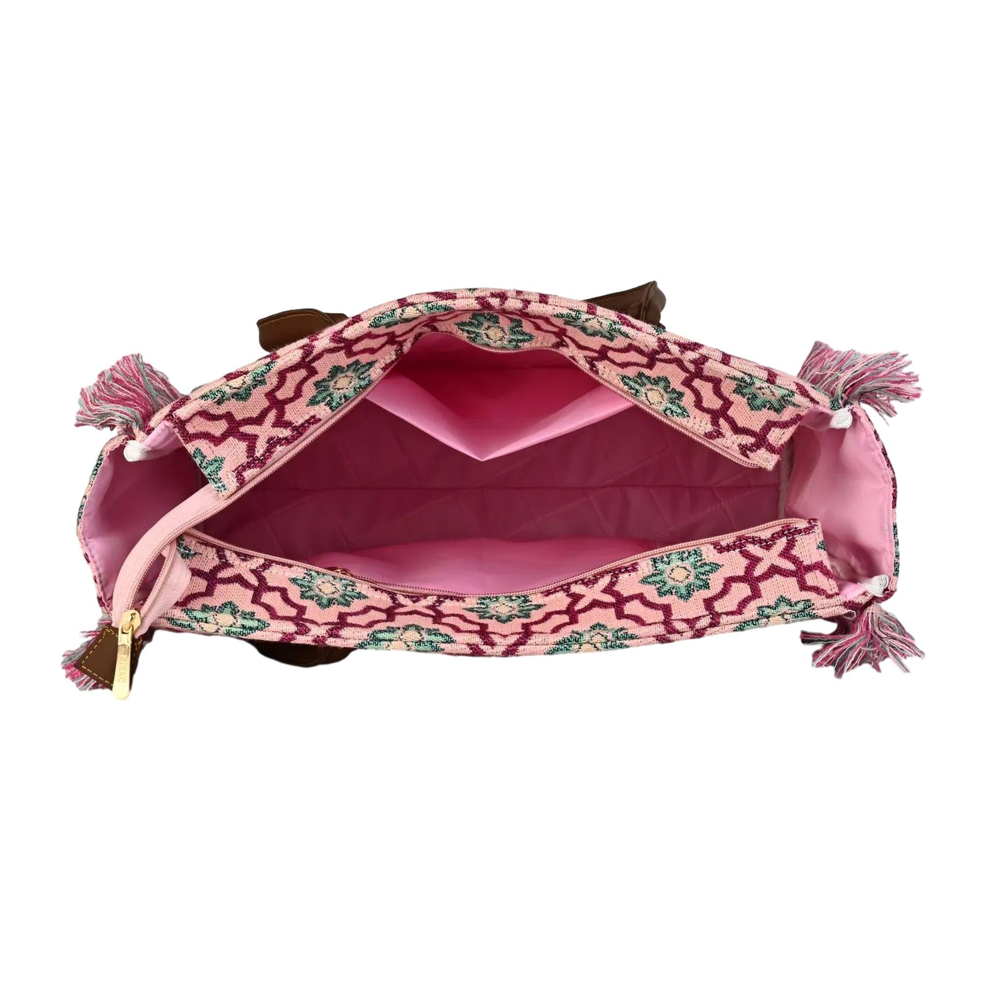 ENSAC Purple Jacquard Tote Bag for Women ensacworld