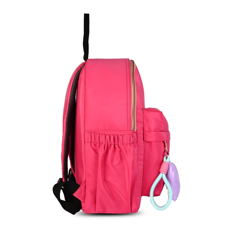 Pink Backpack for Girls & Kids with Heart Keychain – Stylish Lightweight College & School Bag ensacworld