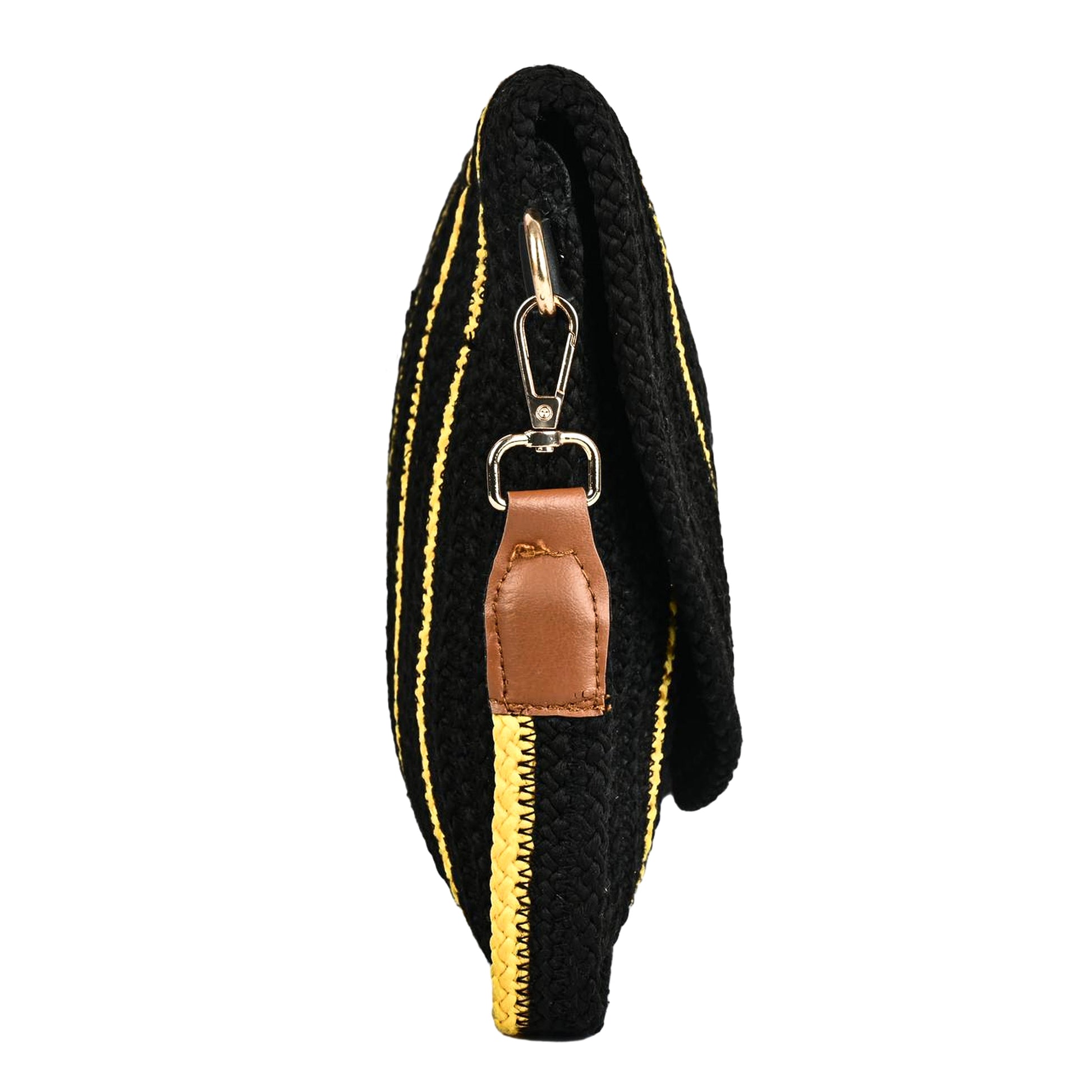 ENSAC Women’s Crochet Style Sling Bag | Handmade Round Bag with Artistic Floral Embroidery (Copy)