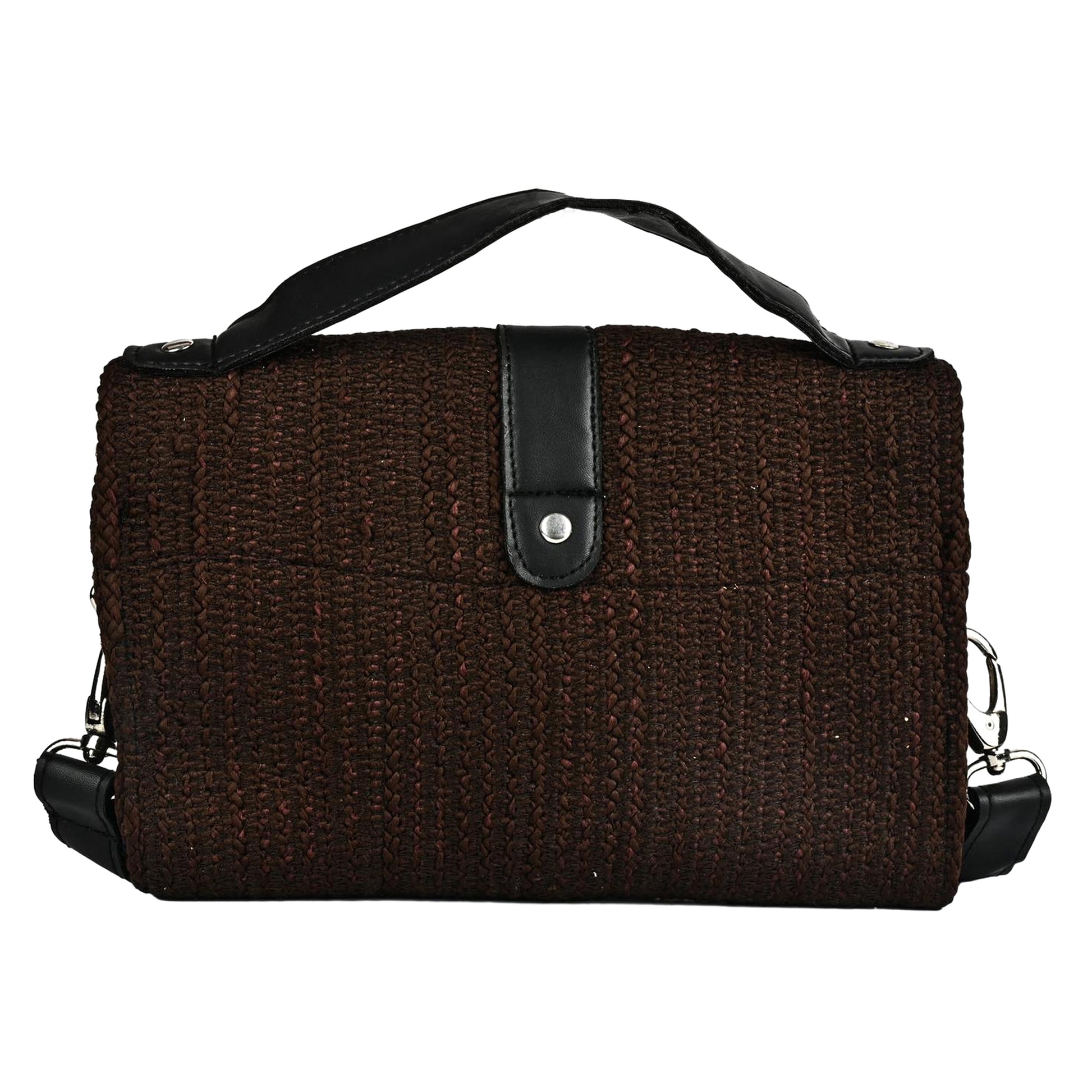 ENSAC Women’s Crochet Style Sling Bag | Handmade Round Bag with Artistic Floral Embroidery (Copy)