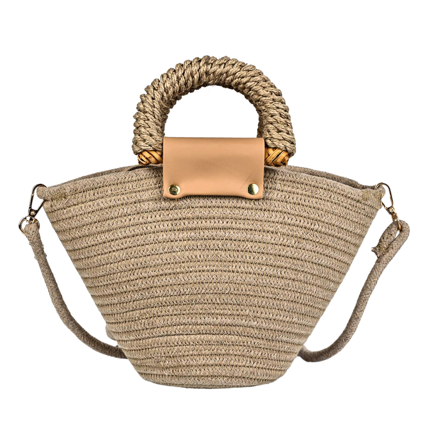 ENSAC Women’s Crochet Style Sling Bag | Handmade Round Bag with Artistic Floral Embroidery