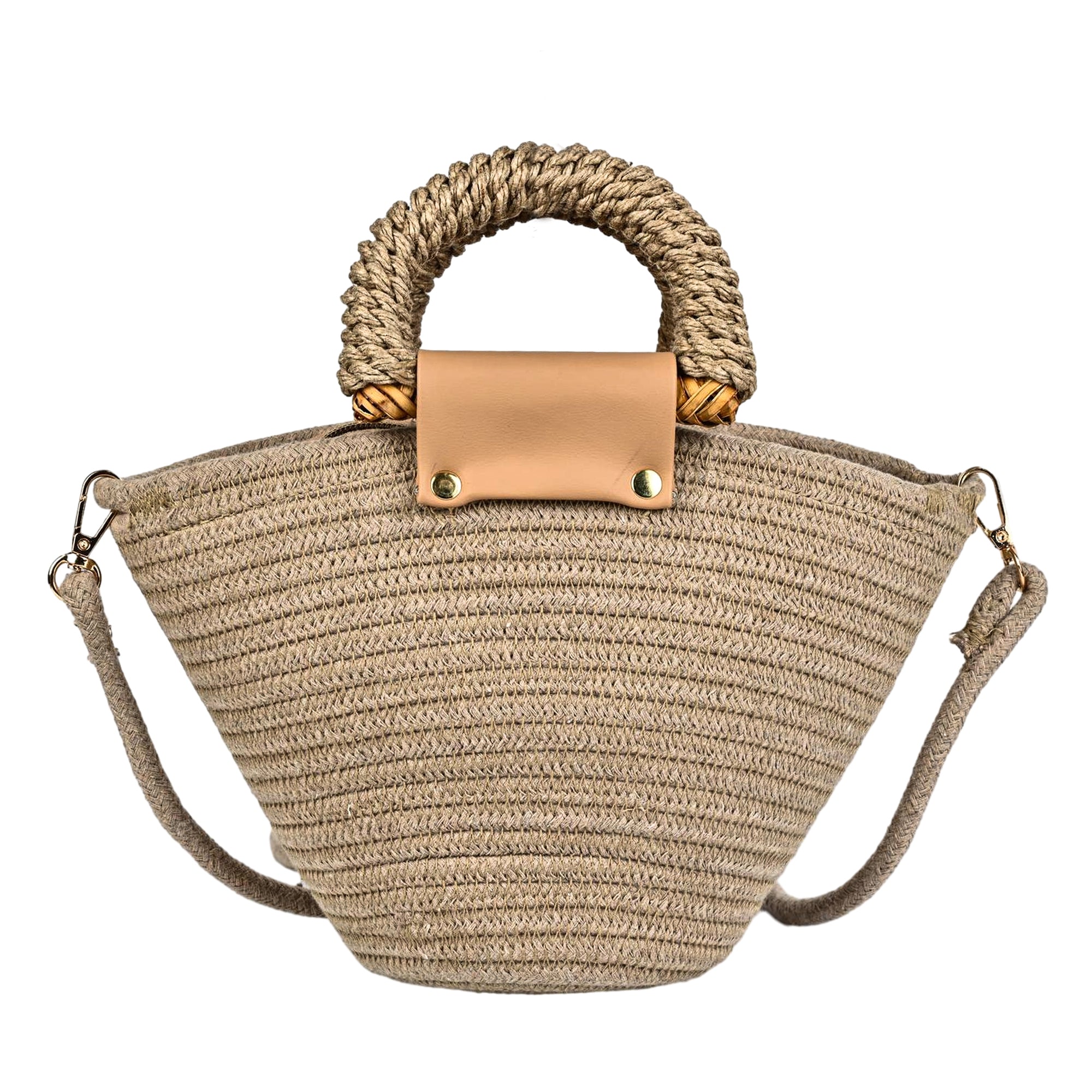 ENSAC Women’s Crochet Style Sling Bag | Handmade Round Bag with Artistic Floral Embroidery
