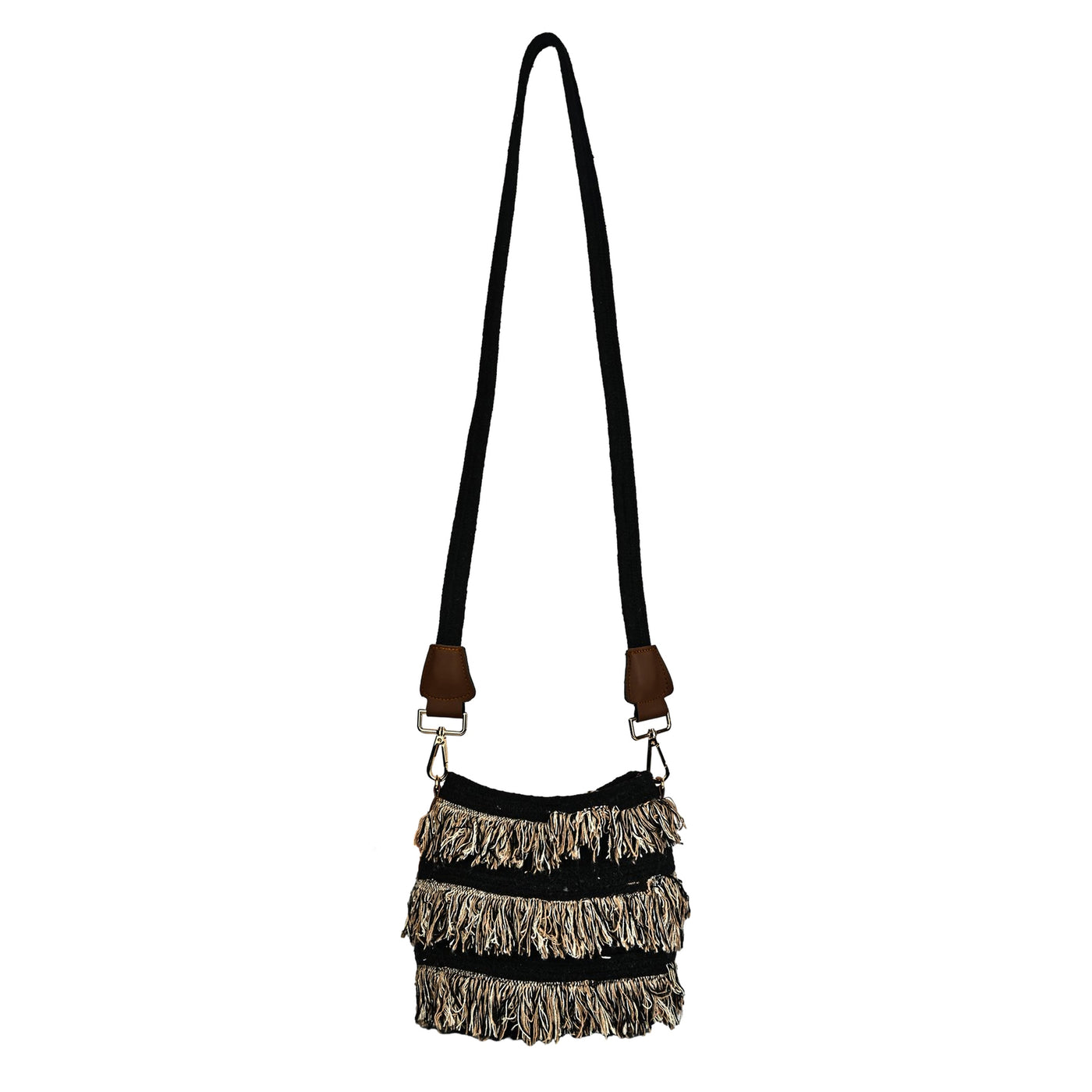 ENSAC Women’s Crochet Style Sling Bag | Handmade Round Bag with Artistic Floral Embroidery (Copy)