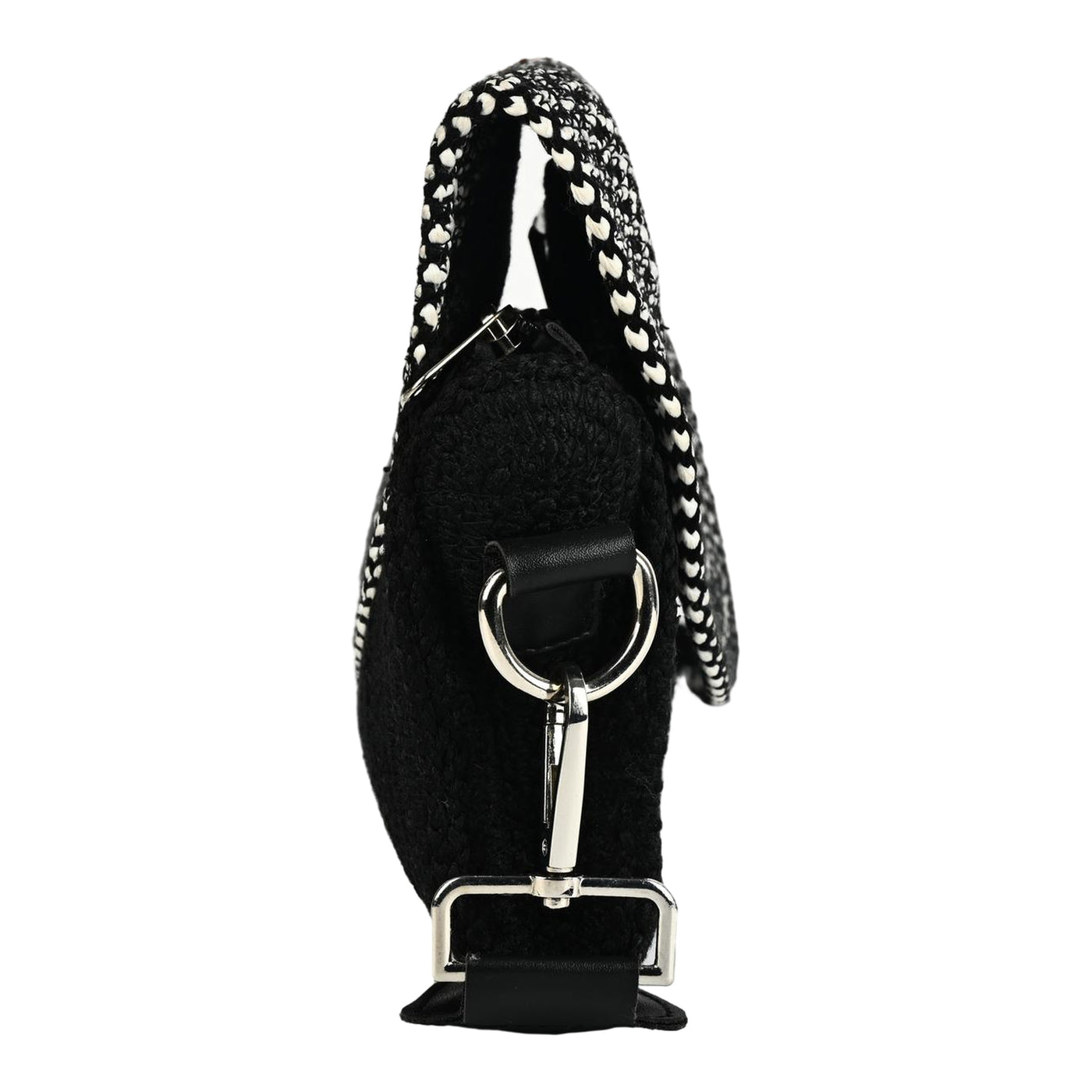 ENSAC Women’s Crochet Style Sling Bag | Handmade Round Bag with Artistic Floral Embroidery