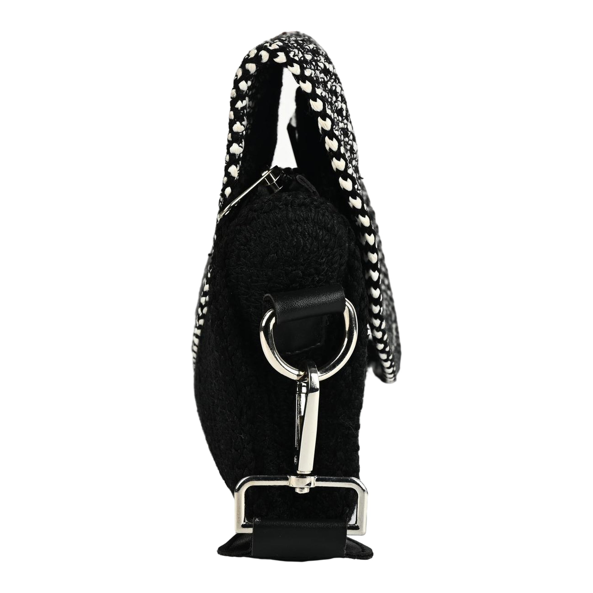 ENSAC Women’s Crochet Style Sling Bag | Handmade Round Bag with Artistic Floral Embroidery