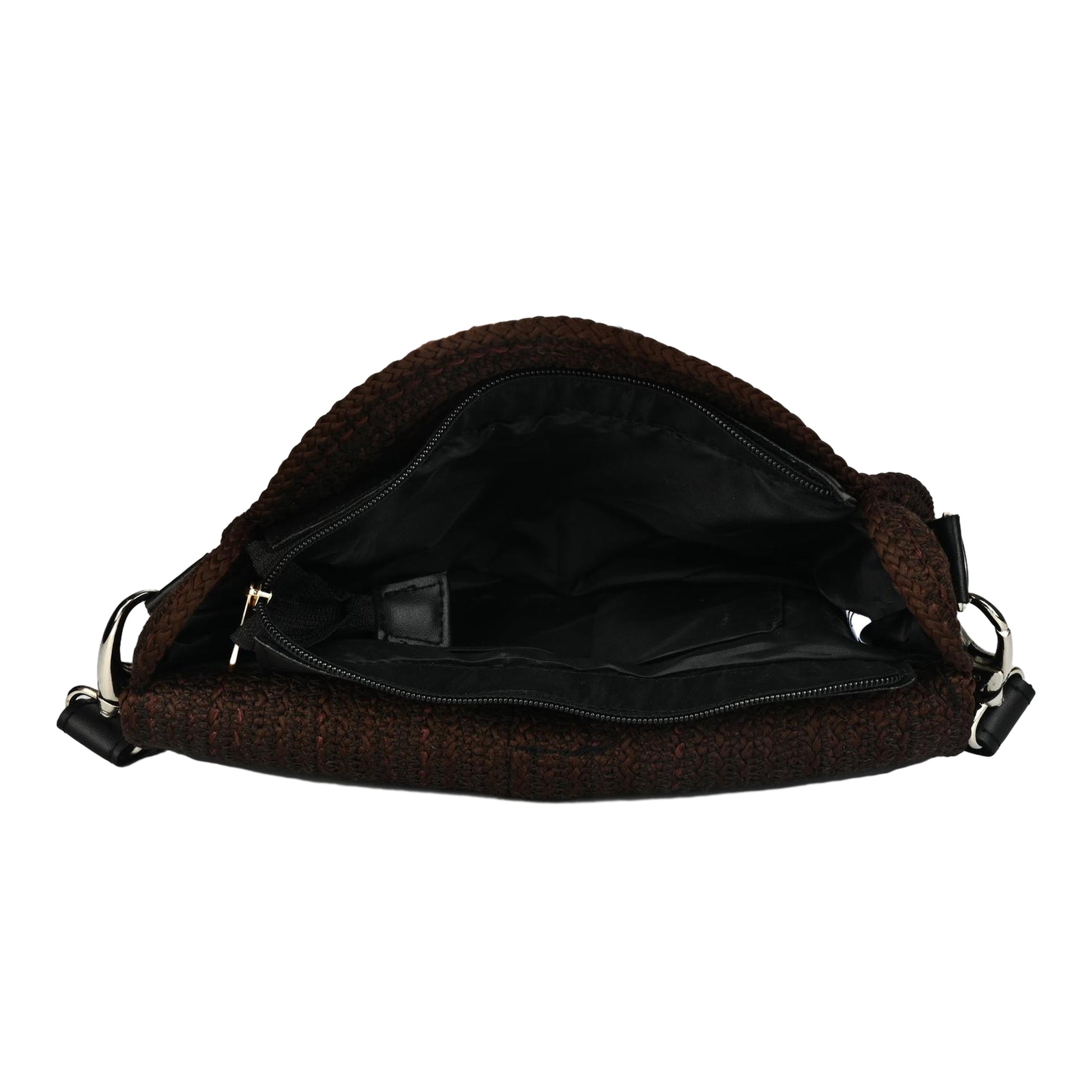 ENSAC Women’s Crochet Style Sling Bag | Handmade Round Bag with Artistic Floral Embroidery (Copy)