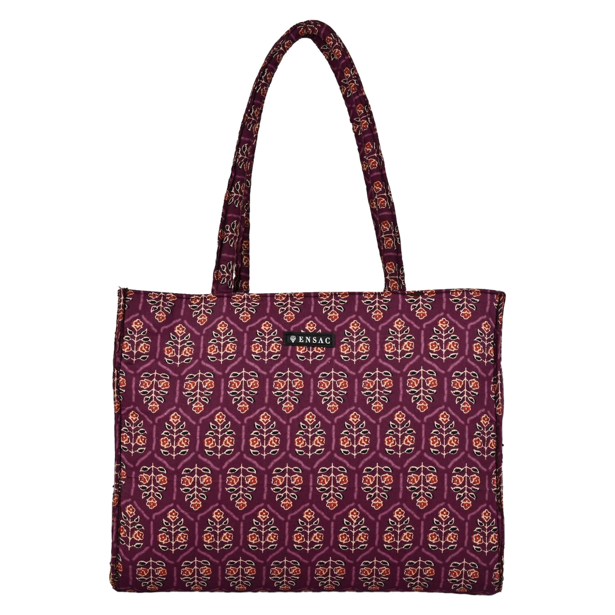 ENSAC Stamp Purple Small Printed Tote Bag – Compact, Stylish & Everyday Friendly