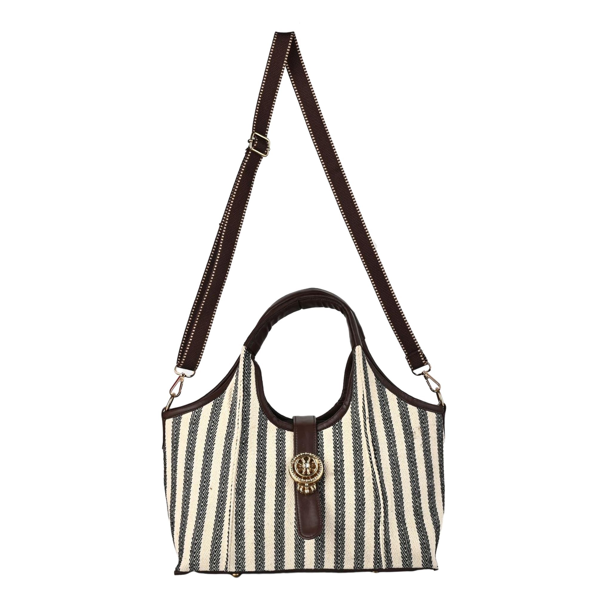 ENSAC Hobo-Style Sling Bag – Blue Stripes