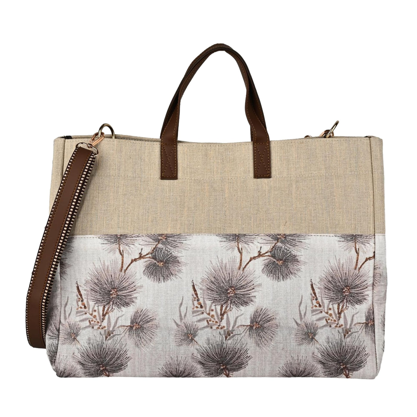 Handbag with floral pattern on a white background by ENSAC