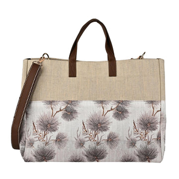 Handbag with floral pattern on a white background by ENSAC