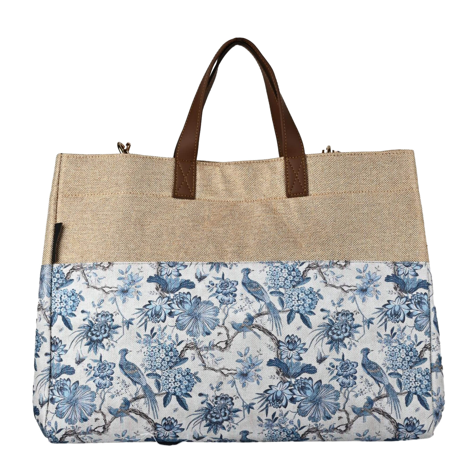 Baggy Bird Blue Premium Canvas Sling Bag with Jute Texture