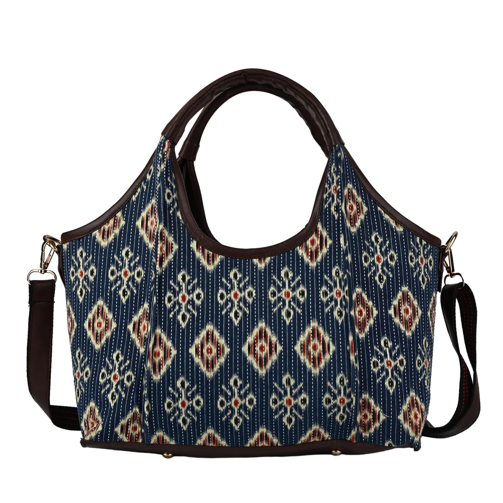 ENSAC Hobo-Style Sling Bag – Blue Ikkat Print