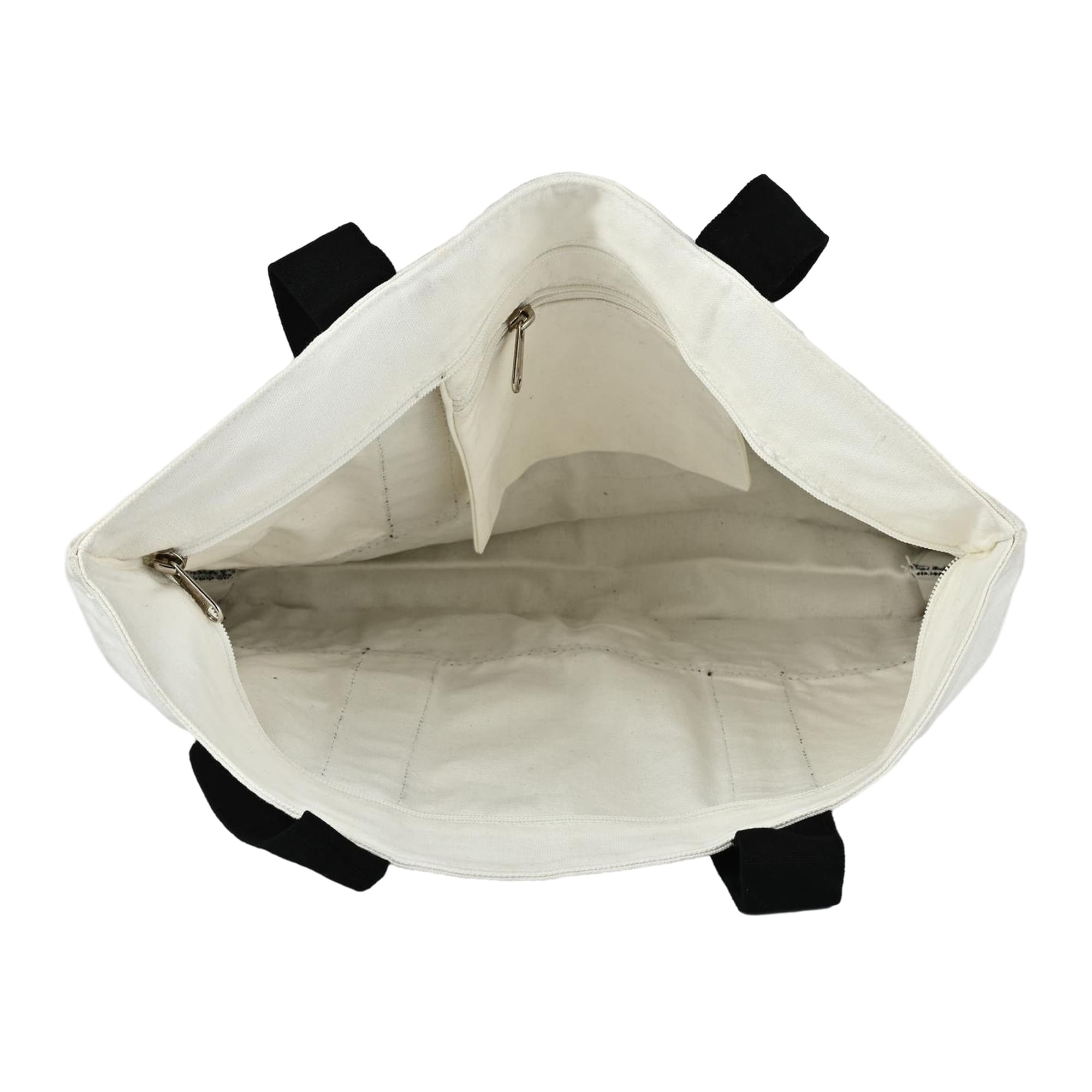 ENSAC Dual-Strap Canvas Tote Bag – White & Black