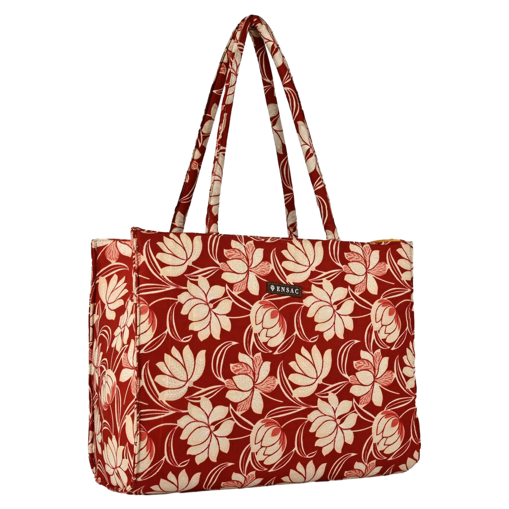 ENSAC Lotus Small Printed Tote Bag – Compact, Stylish & Everyday Friendly