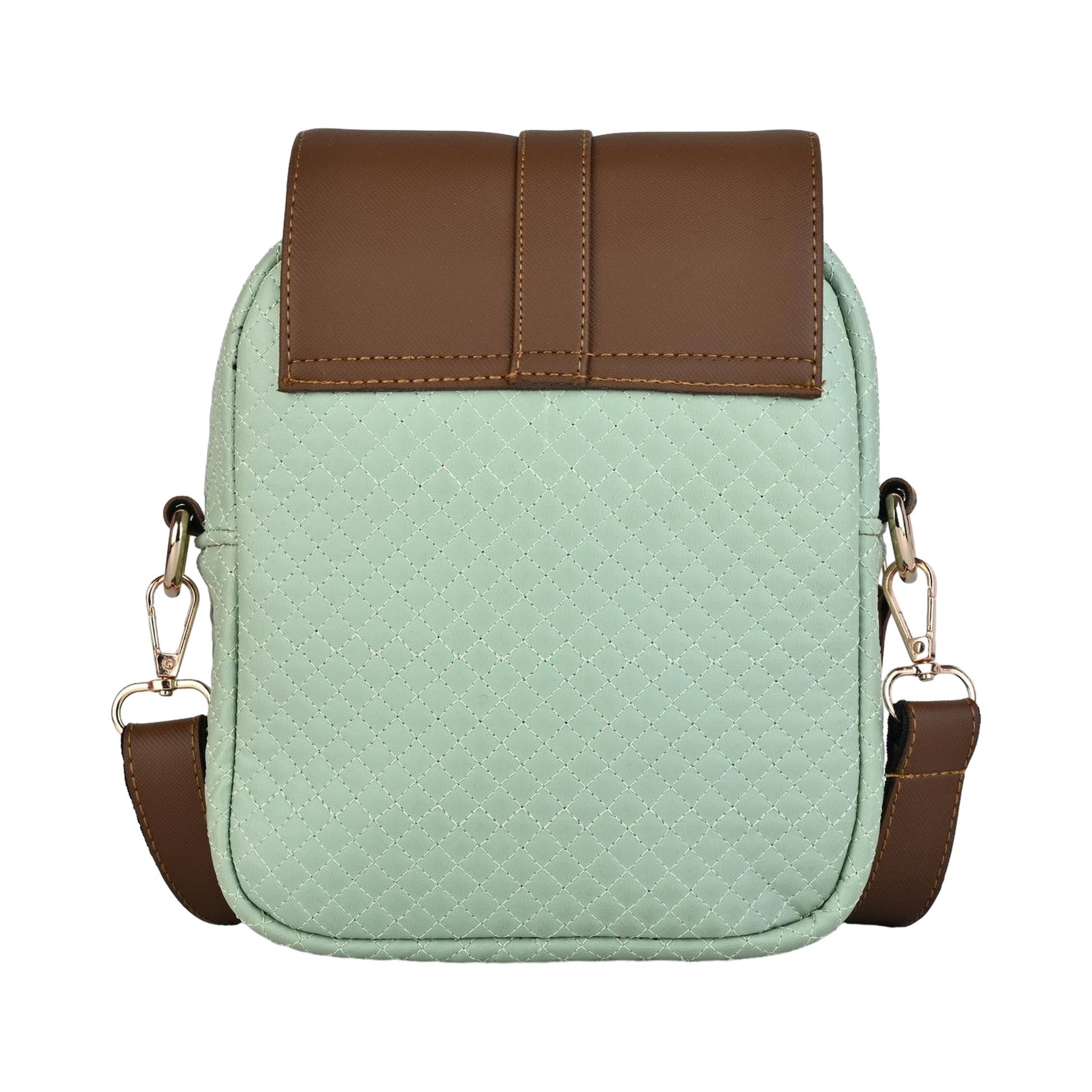 Julia Two-Tone Patterned Sling Bag with Brown Flap