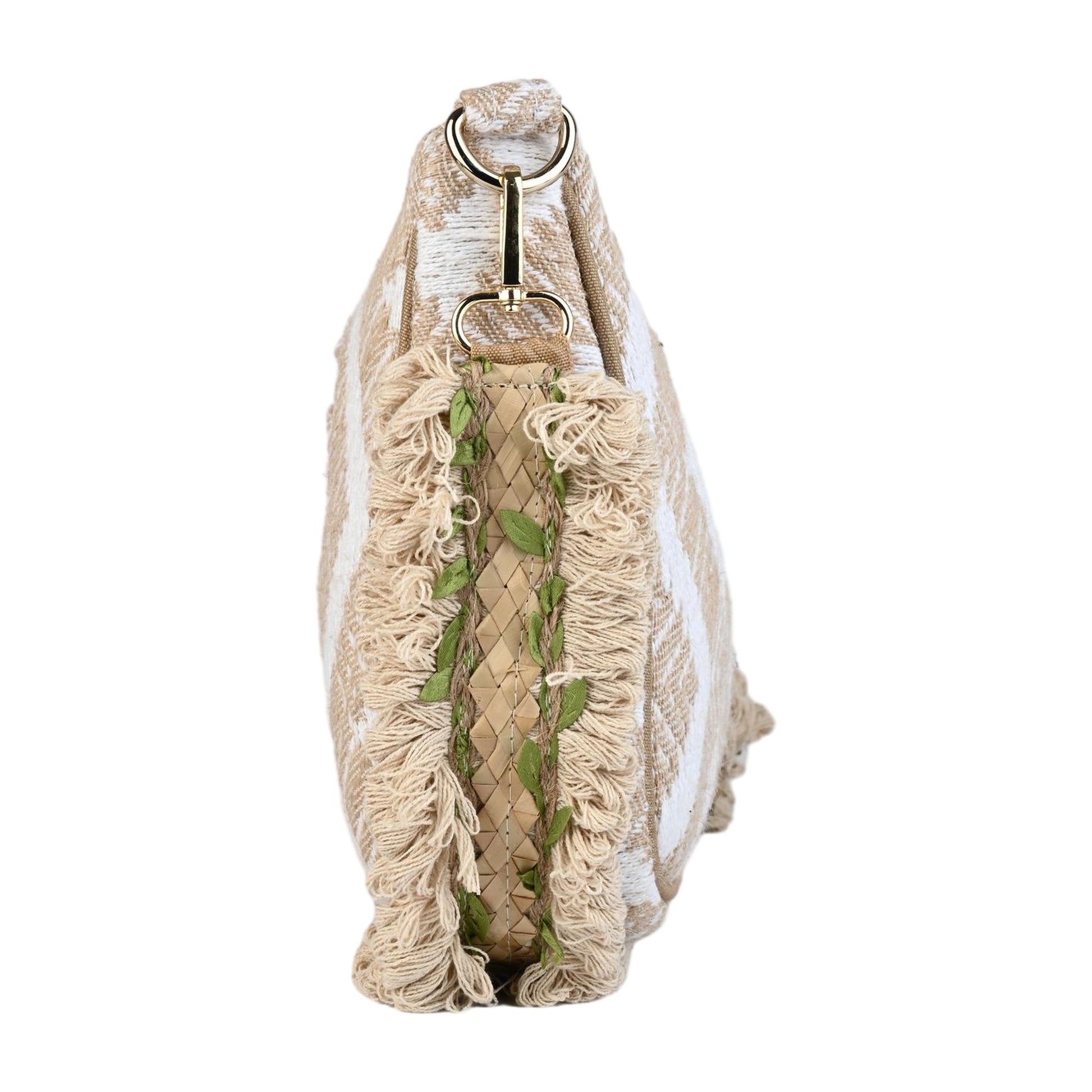 Handcrafted Woven Sling Bag with Tassel Strap
