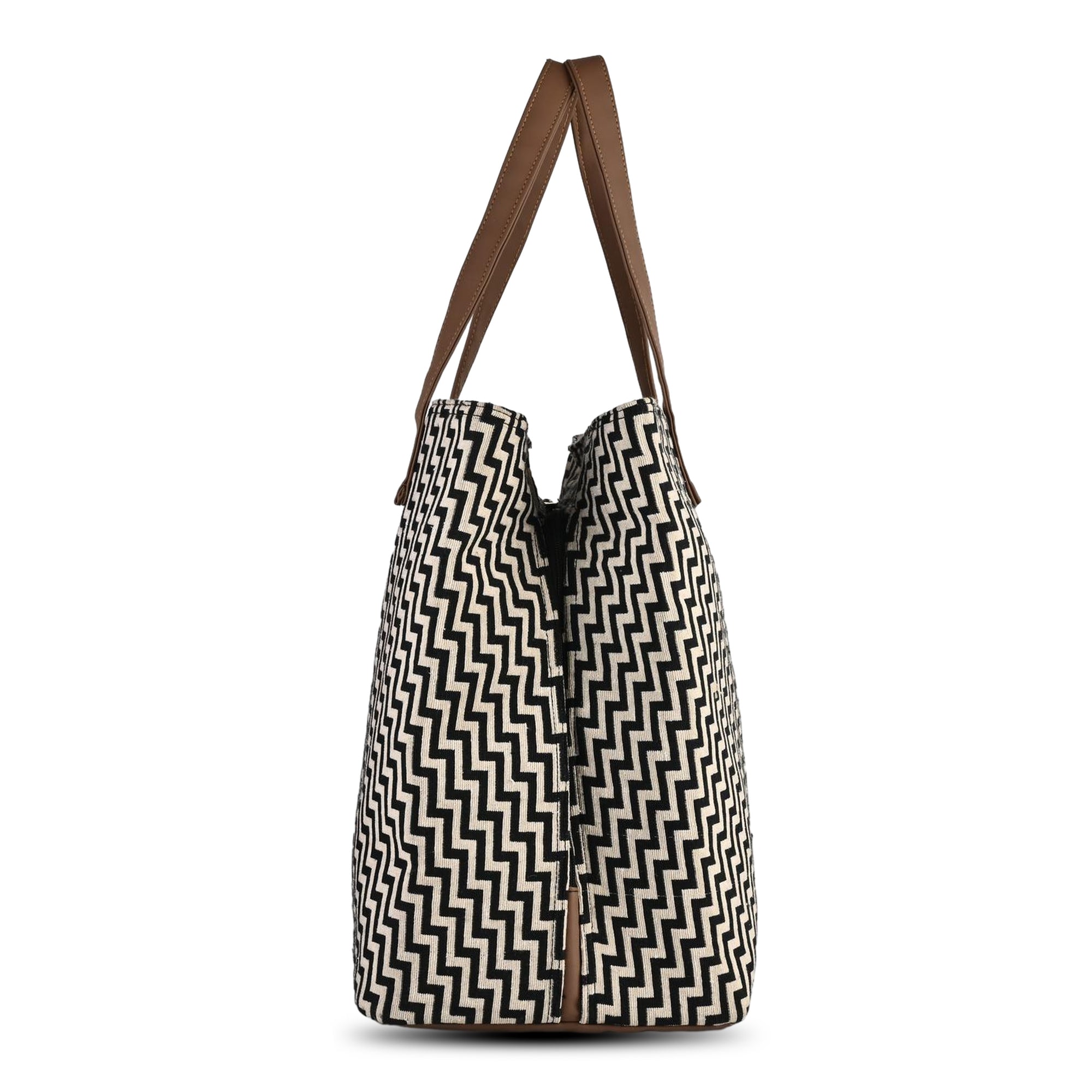 Black & White Chevron Tote Bag for Women