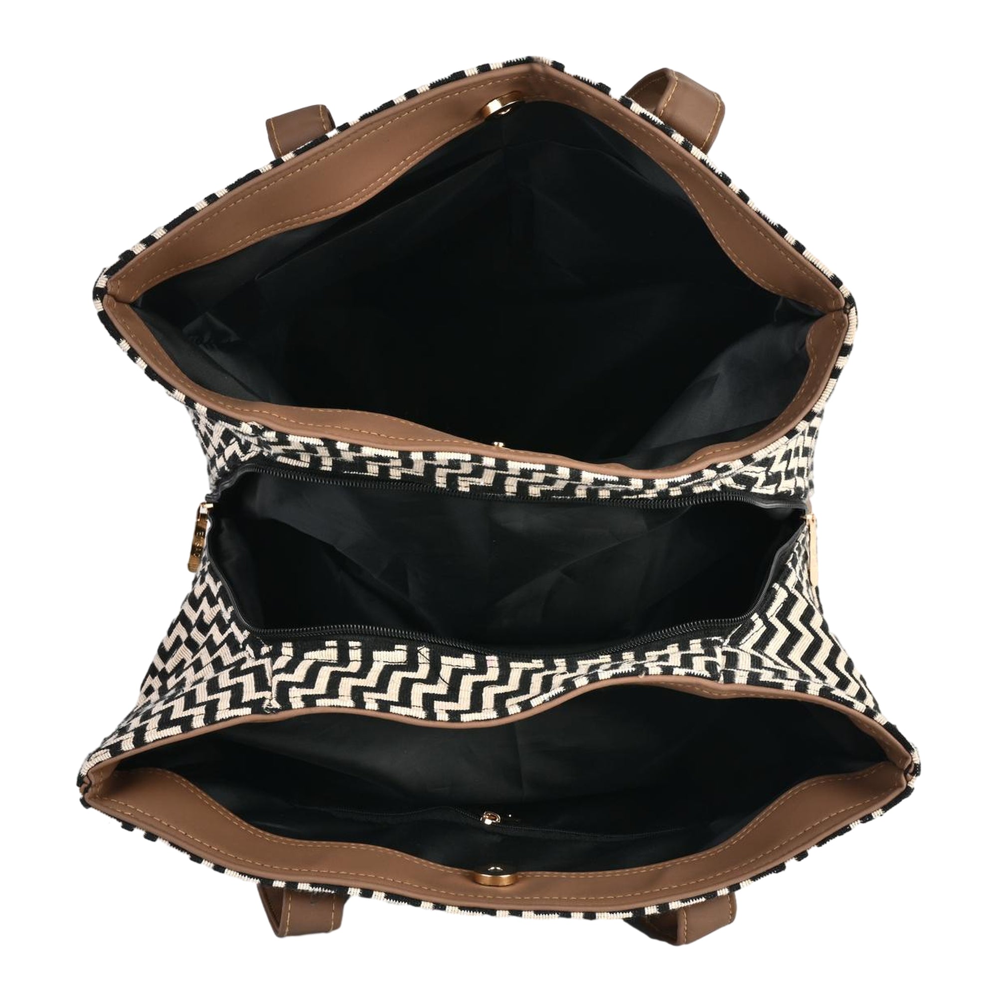 Black & White Chevron Tote Bag for Women