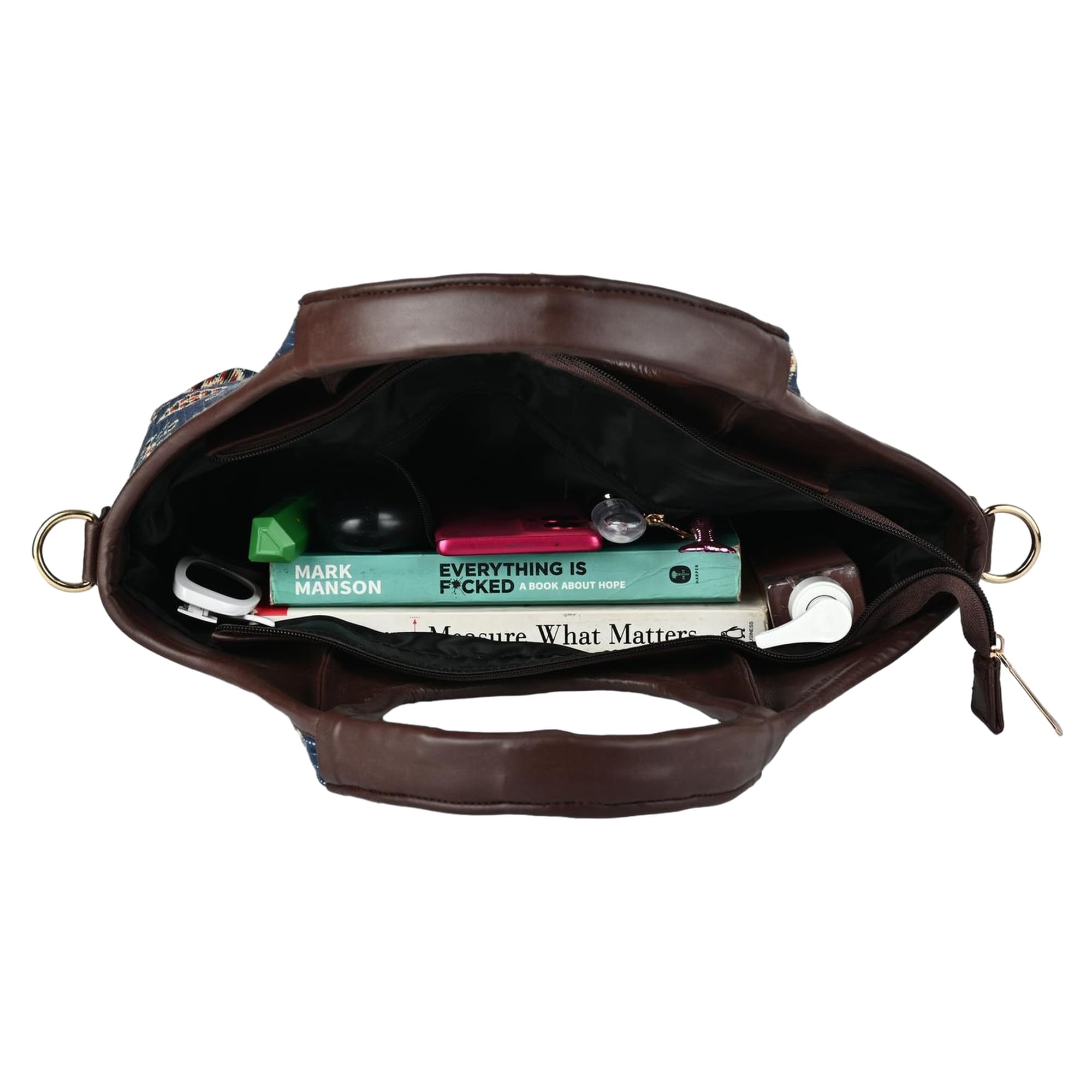 ENSAC Hobo-Style Sling Bag – Blue Ikkat Print