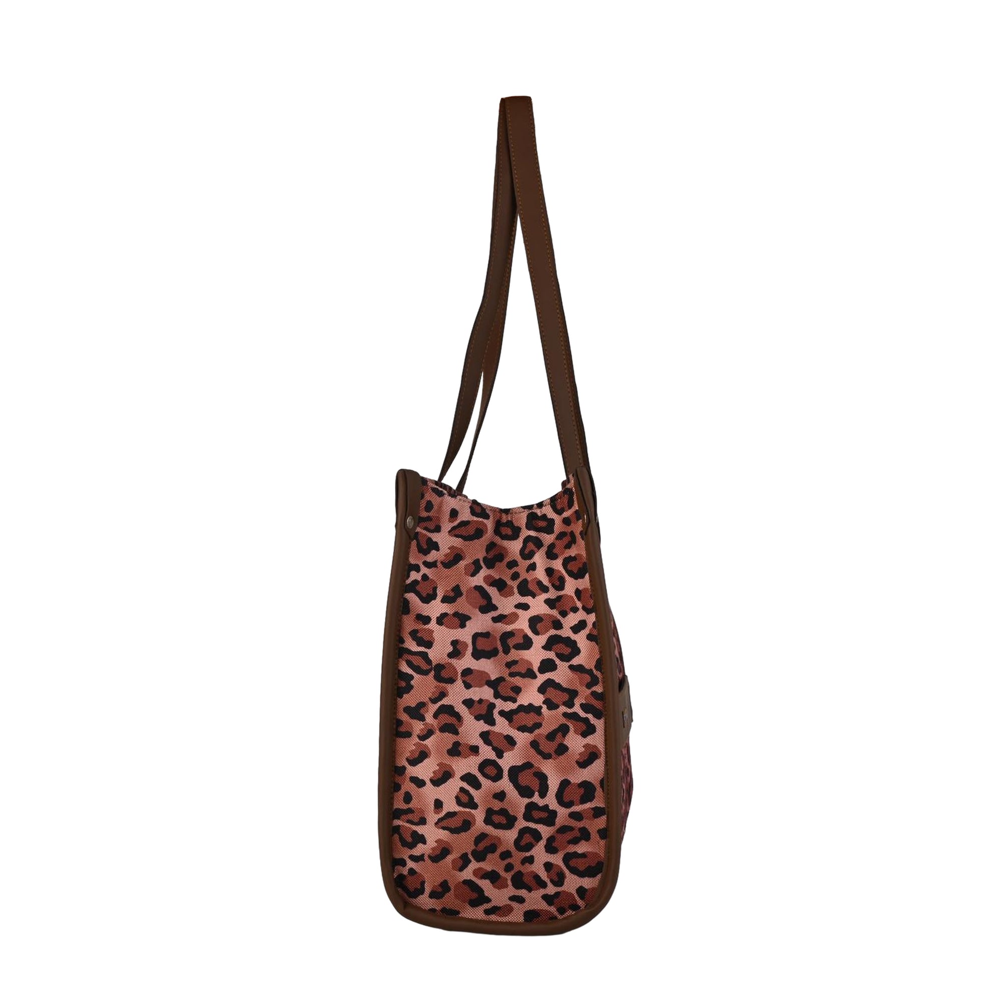 Ensac Jumbo Leopard Print Tote Bag | Stylish and Spacious Women's Handbag with Vegan Leather Straps