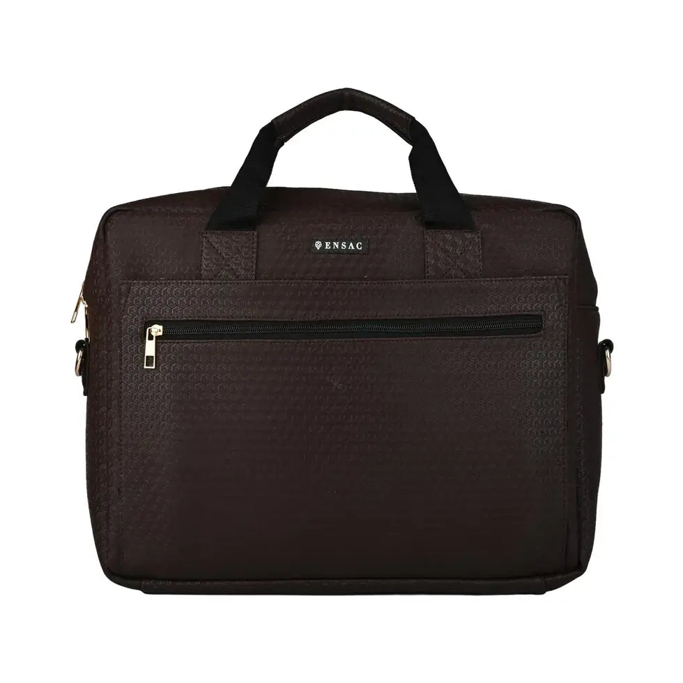 Elegant Brown Laptop Briefcase for Men - Professional & Durable