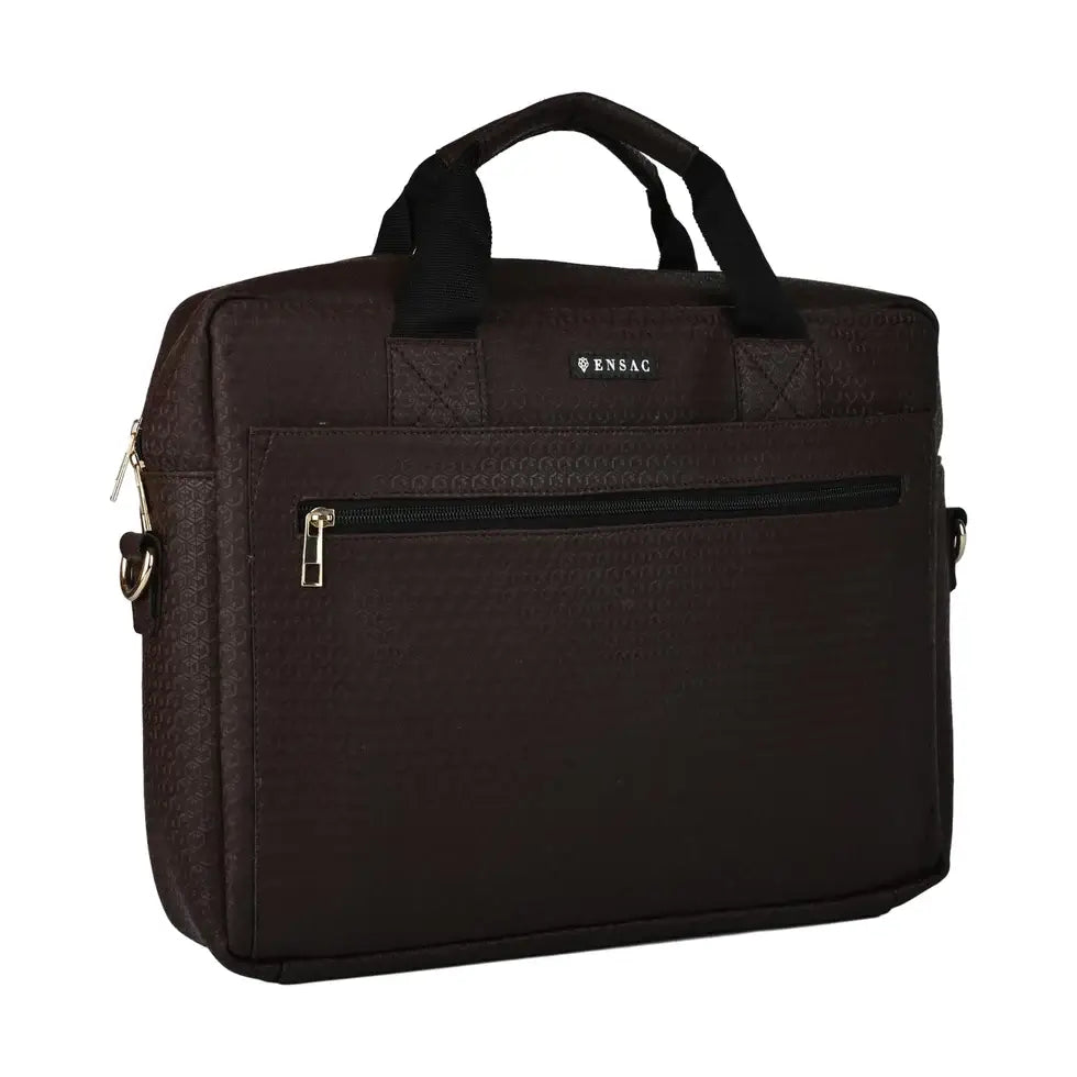 Elegant Brown Laptop Briefcase for Men - Professional & Durable