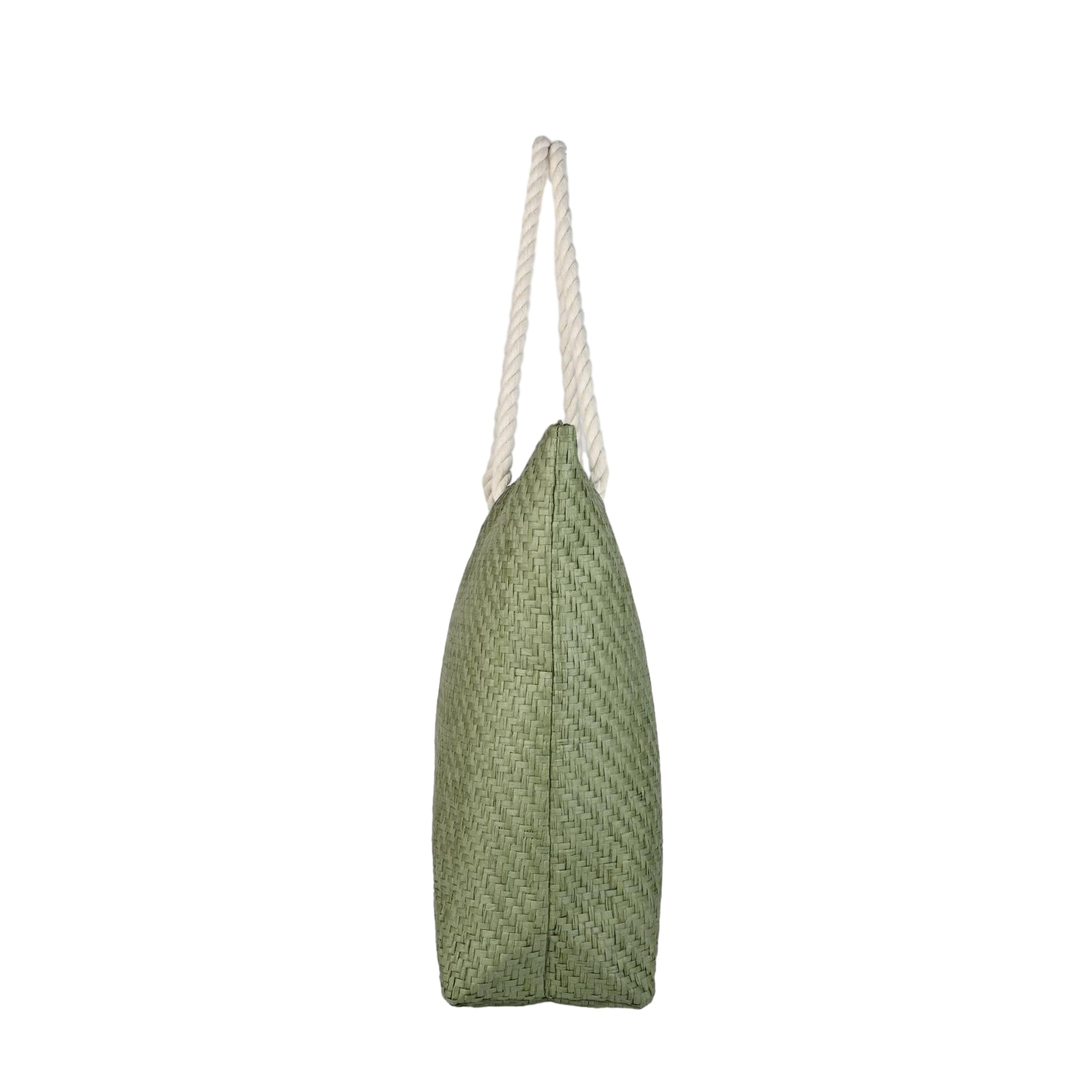 Ensac Aloha Print Paper Straw Beach Tote Bag with Rope Handles | Eco-Friendly Handbag for Women