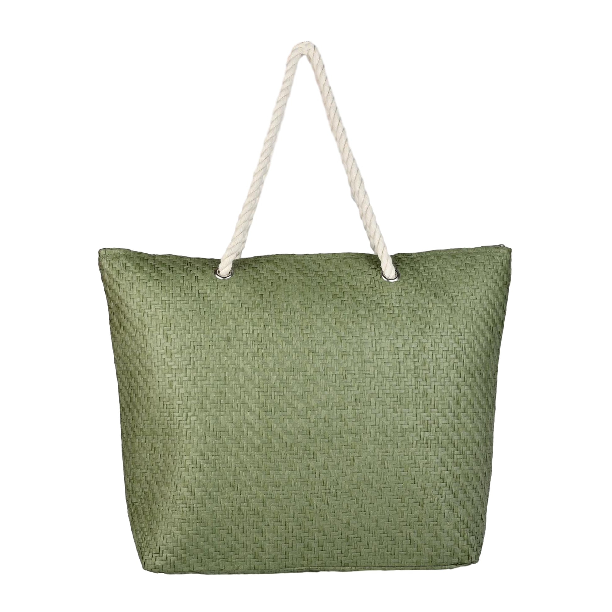 Ensac Aloha Print Paper Straw Beach Tote Bag with Rope Handles | Eco-Friendly Handbag for Women