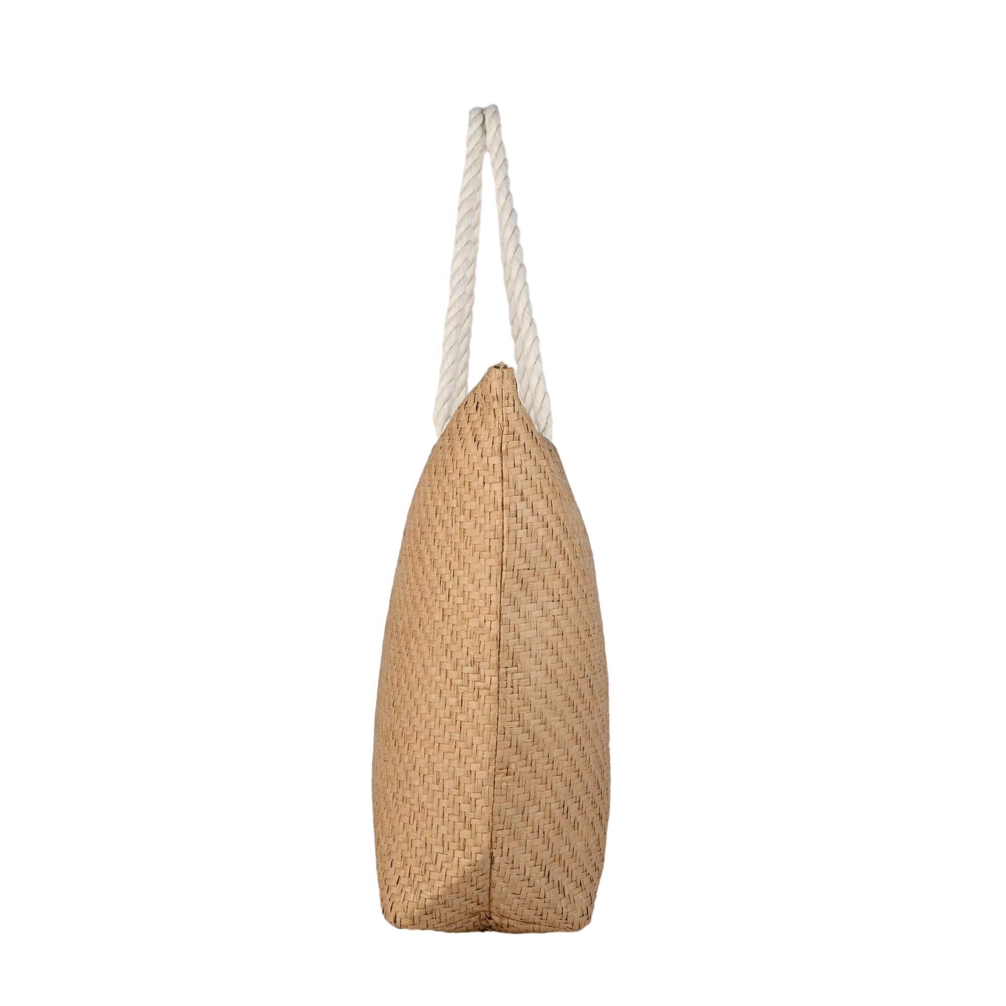 Ensac Aloha Print Paper Straw Beach Tote Bag with Rope Handles | Eco-Friendly Handbag for Women