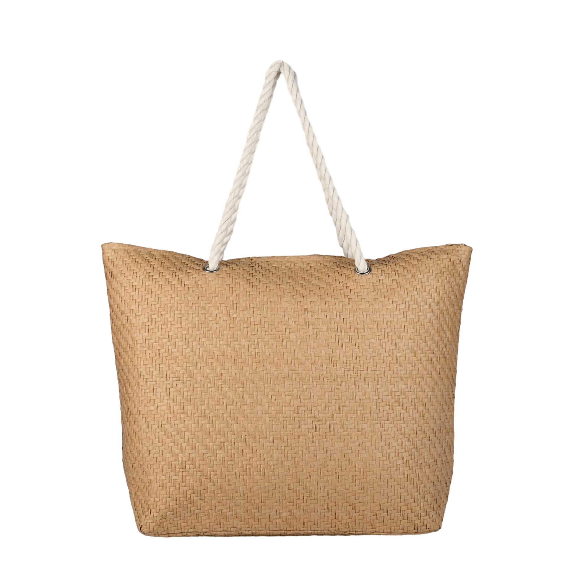 Ensac Aloha Print Paper Straw Beach Tote Bag with Rope Handles | Eco-Friendly Handbag for Women