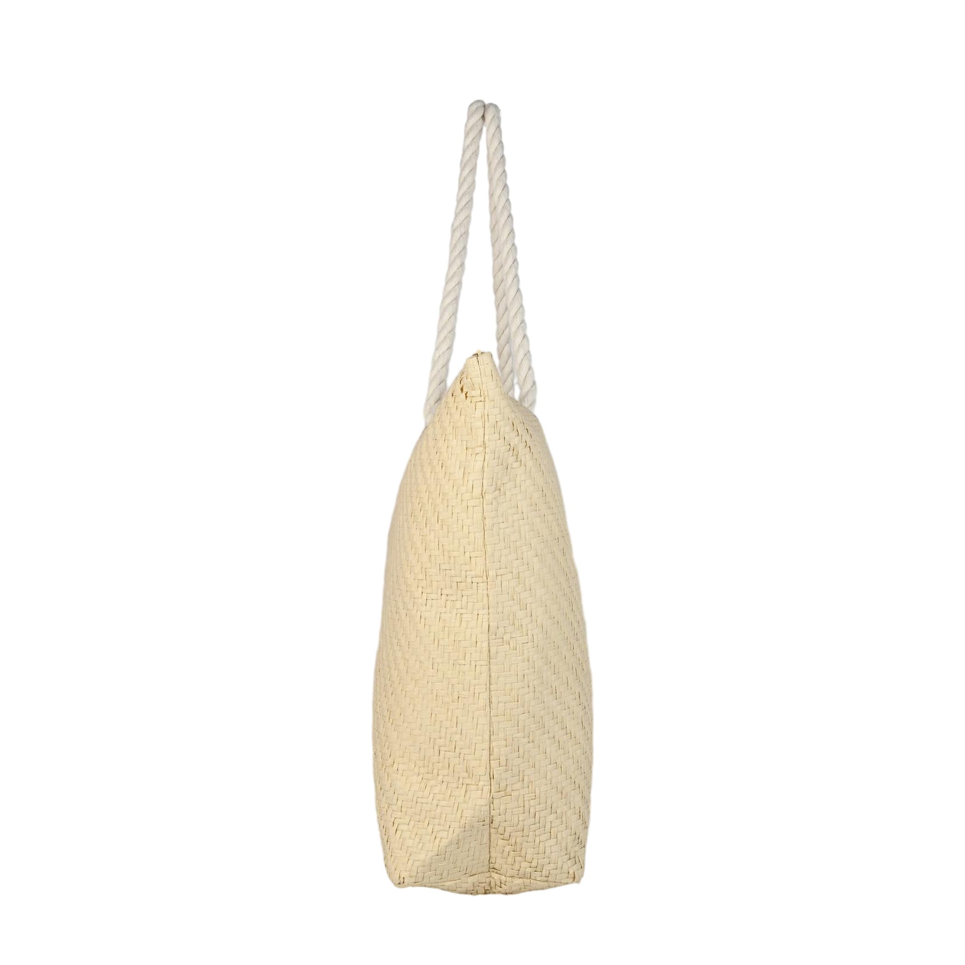 Ensac Aloha Print Paper Straw Beach Tote Bag with Rope Handles | Eco-Friendly Handbag for Women
