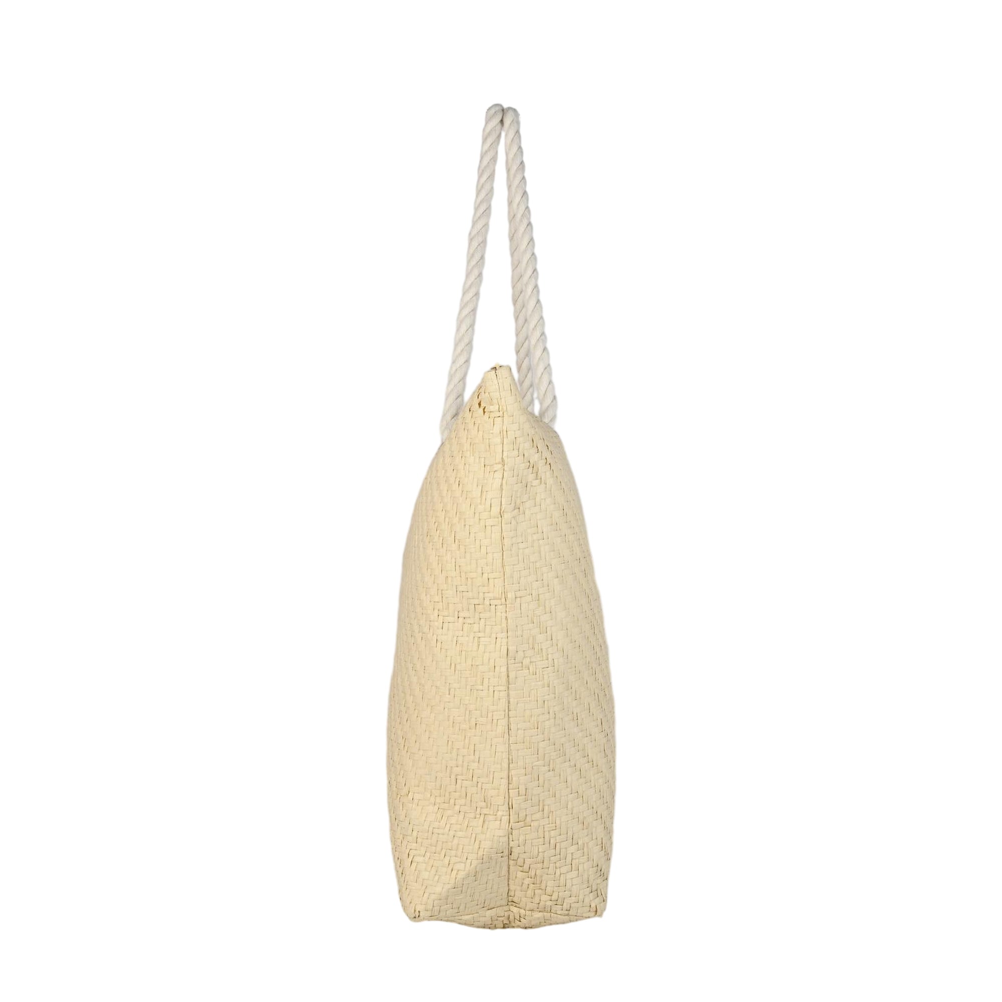 Ensac Aloha Print Paper Straw Beach Tote Bag with Rope Handles | Eco-Friendly Handbag for Women
