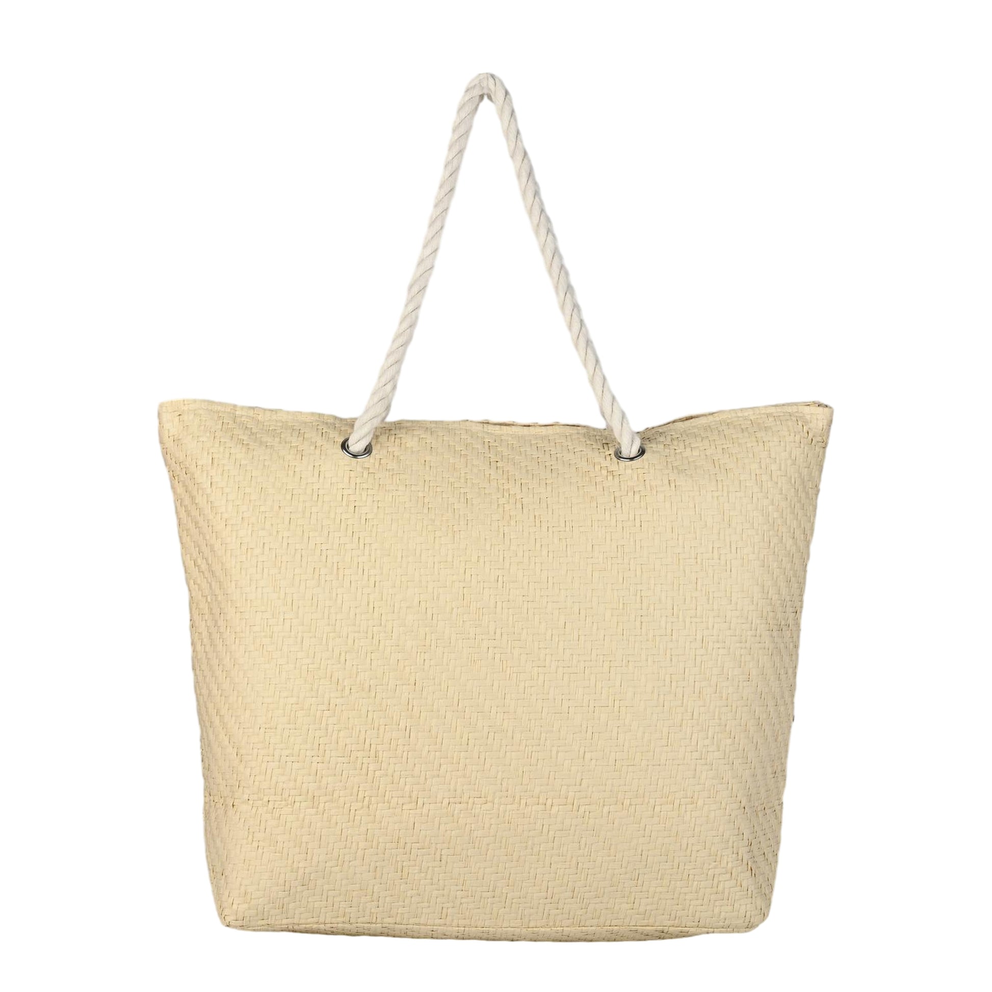 Ensac Aloha Print Paper Straw Beach Tote Bag with Rope Handles | Eco-Friendly Handbag for Women